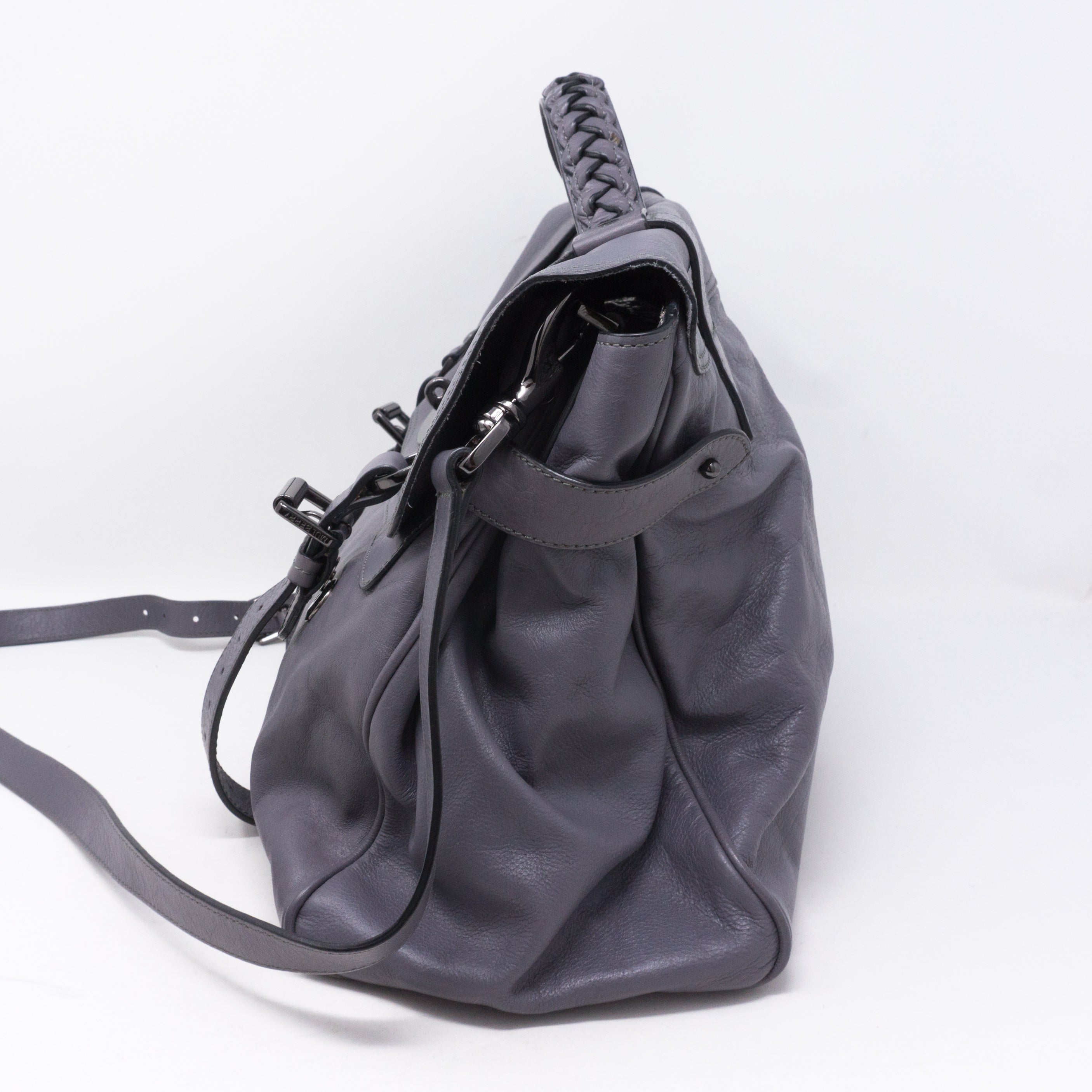 Alexa Oversized Slate Gray Leather