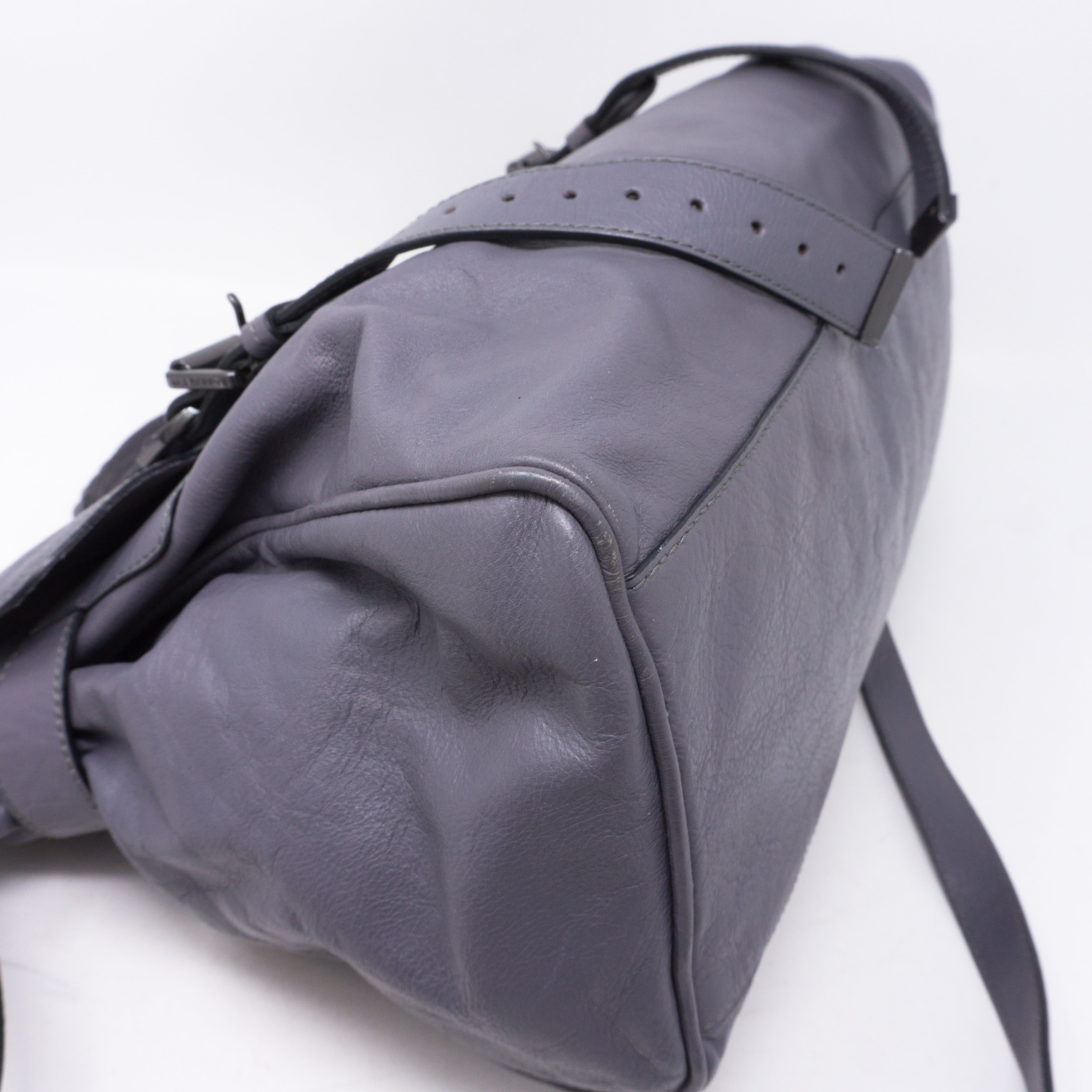 Alexa Oversized Slate Gray Leather