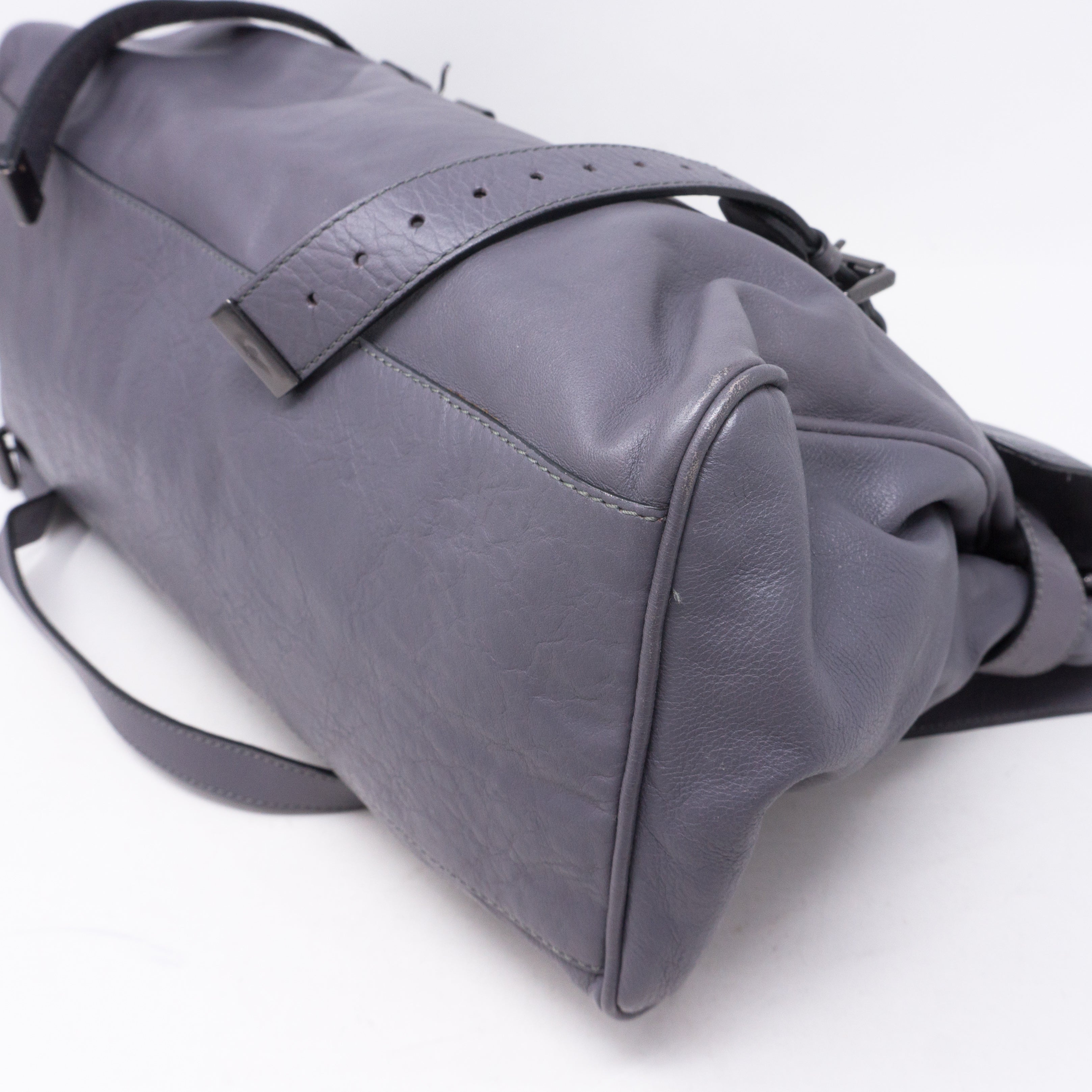 Alexa Oversized Slate Gray Leather