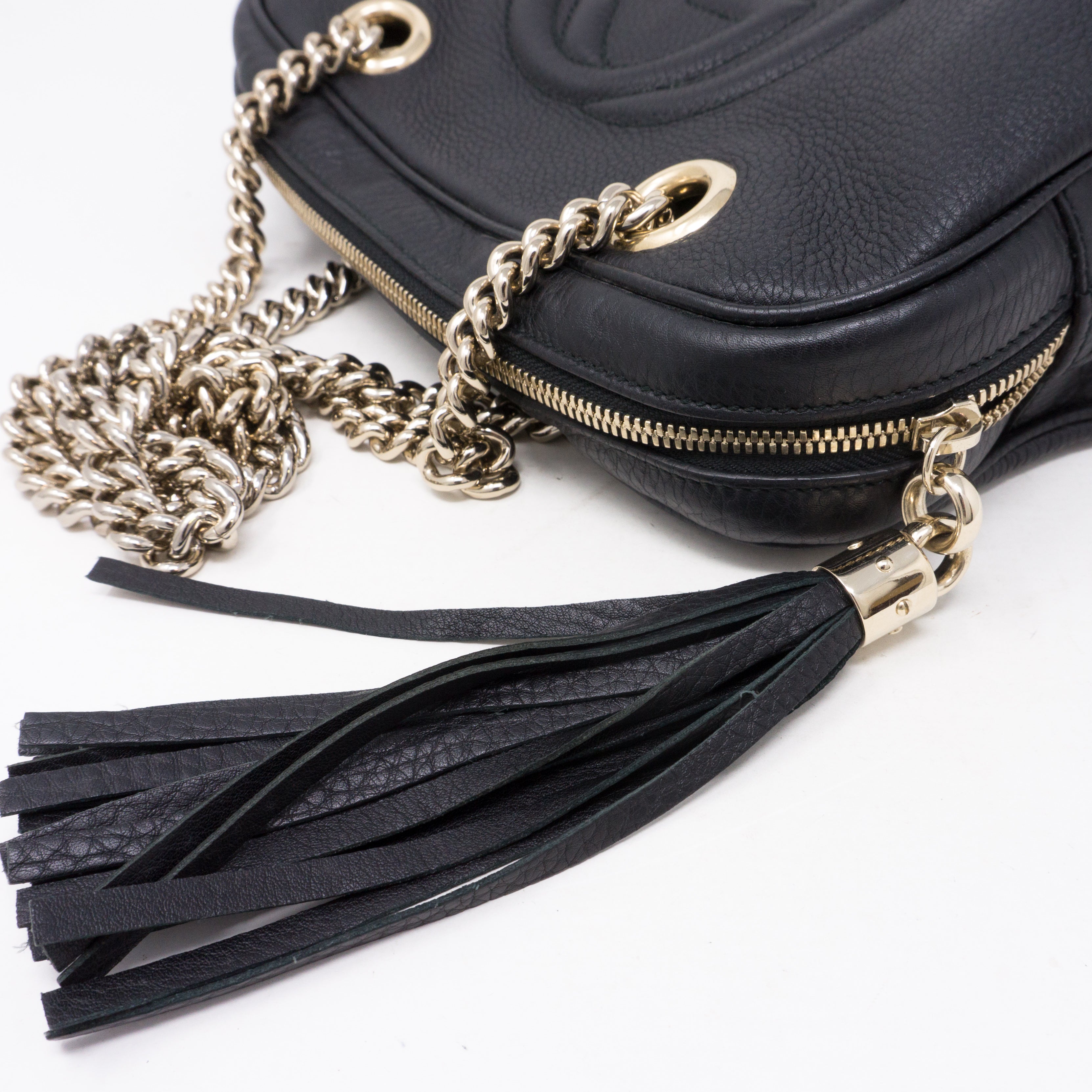 Soho Double Chain Black Leather