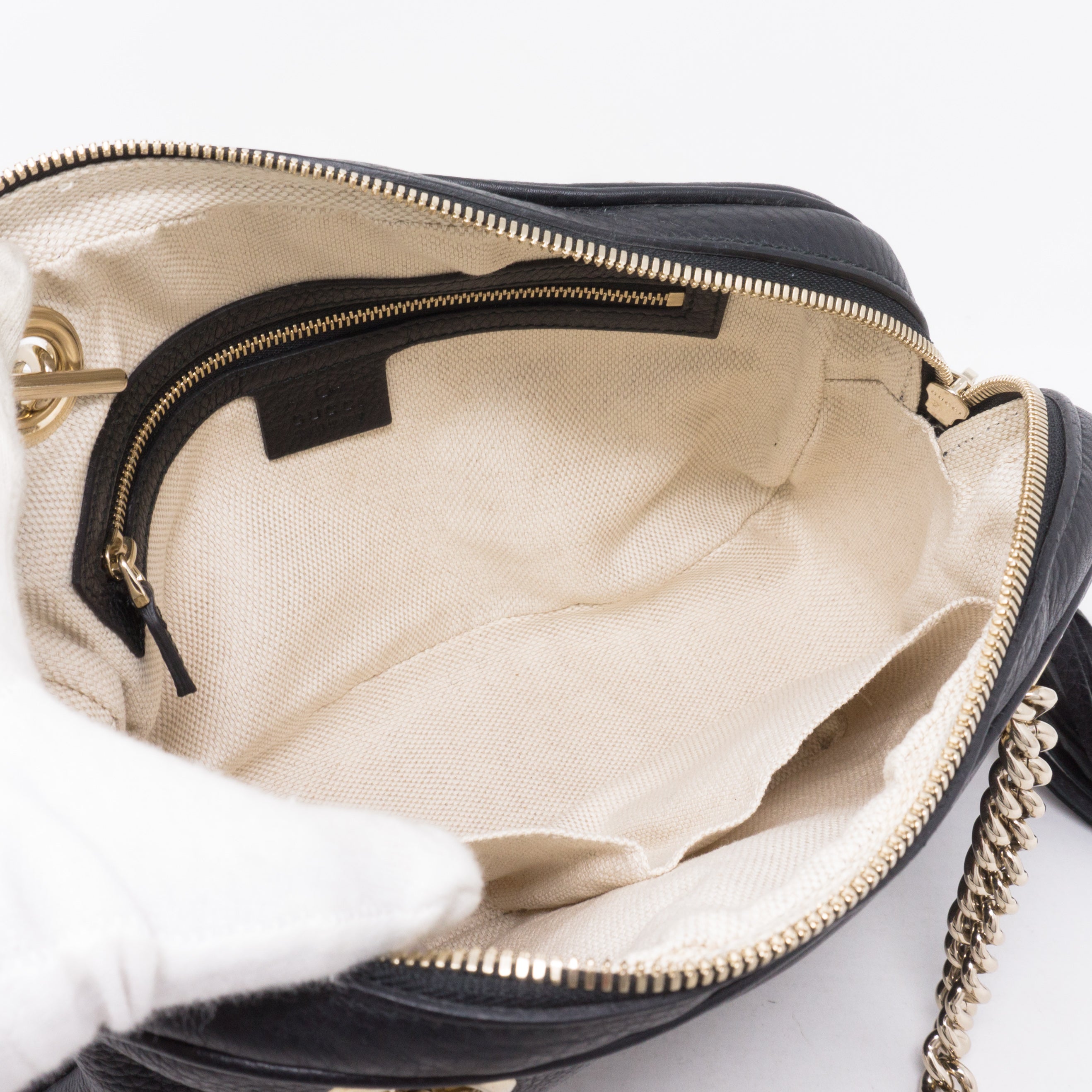 Soho Double Chain Black Leather