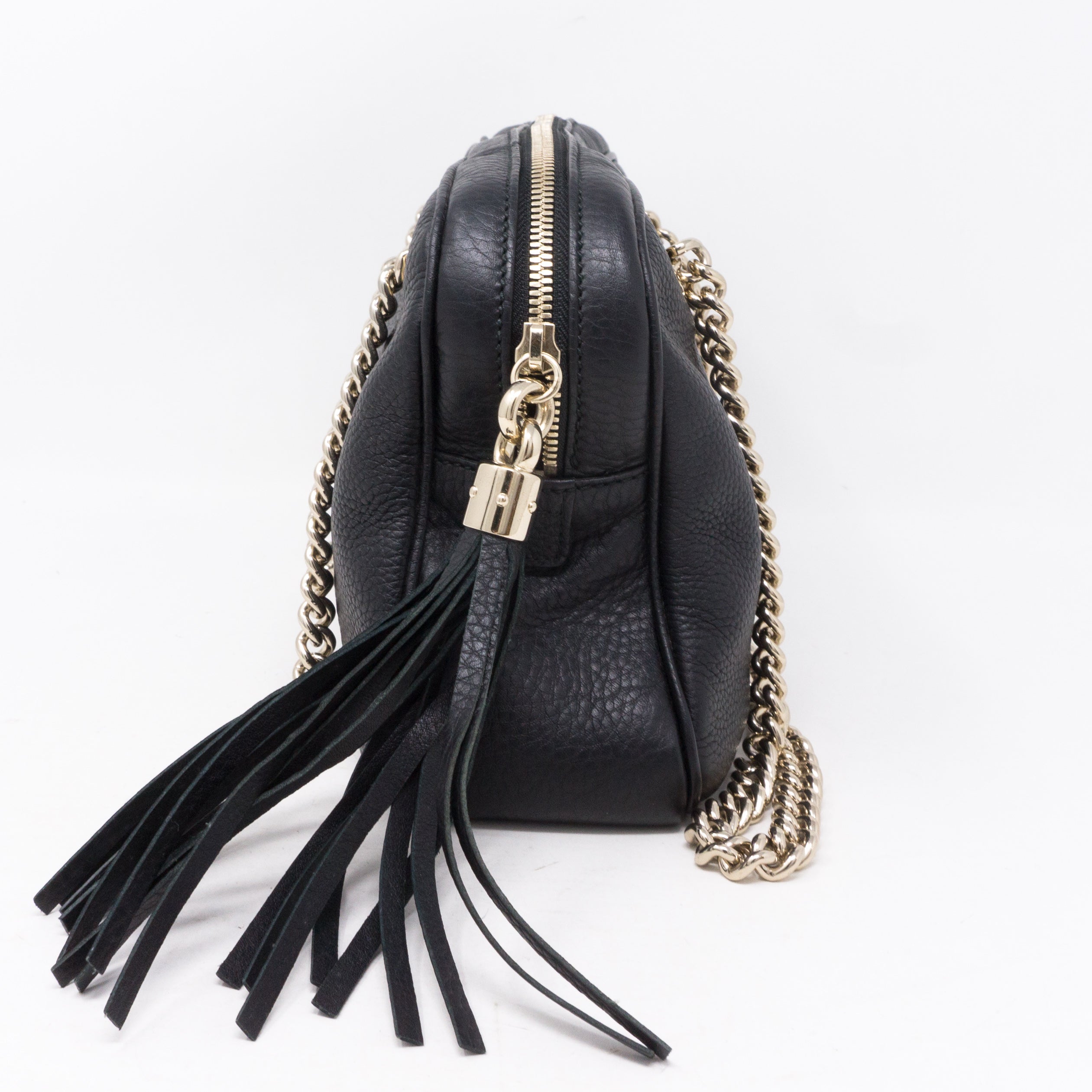 Soho Double Chain Black Leather