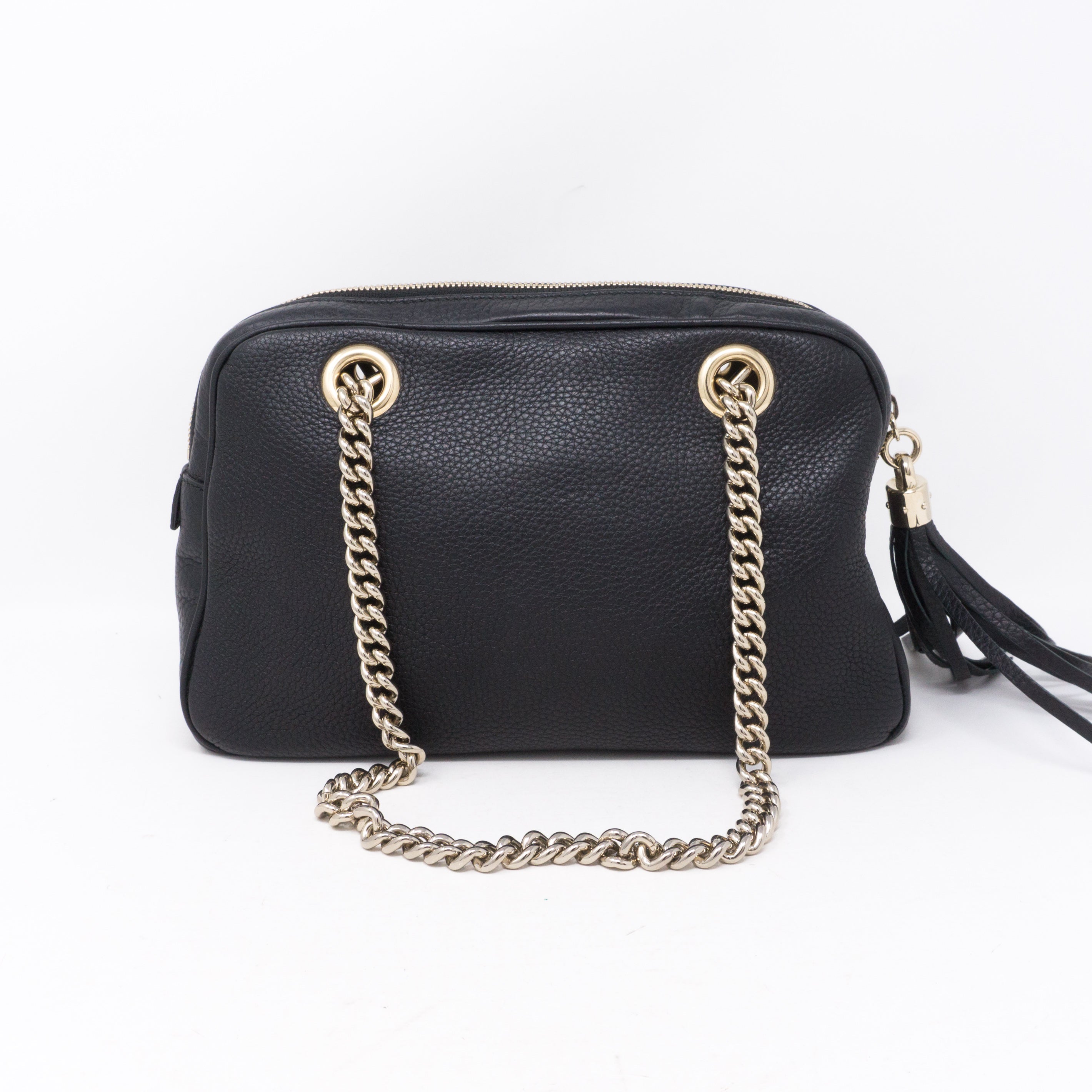 Soho Double Chain Black Leather