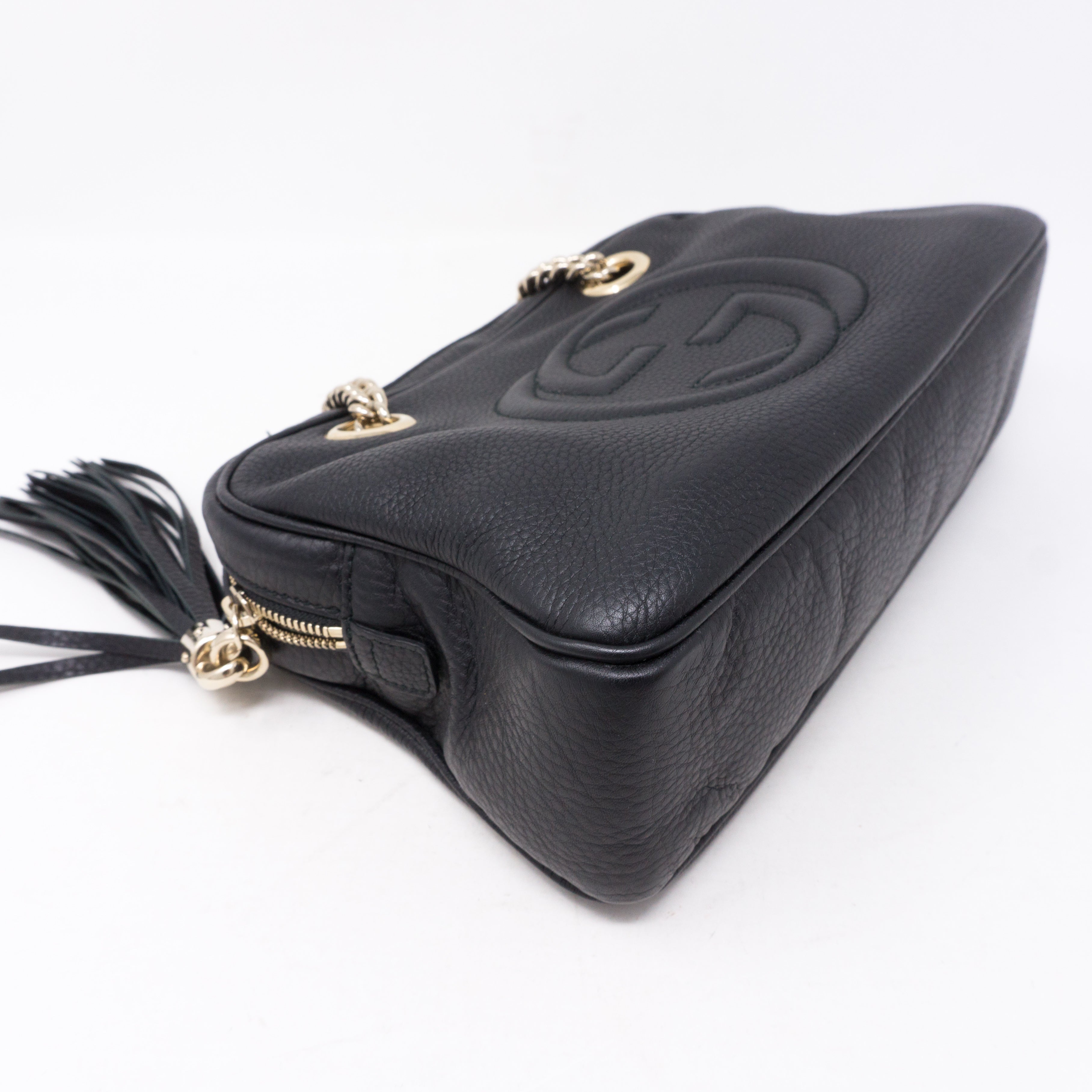 Soho Double Chain Black Leather