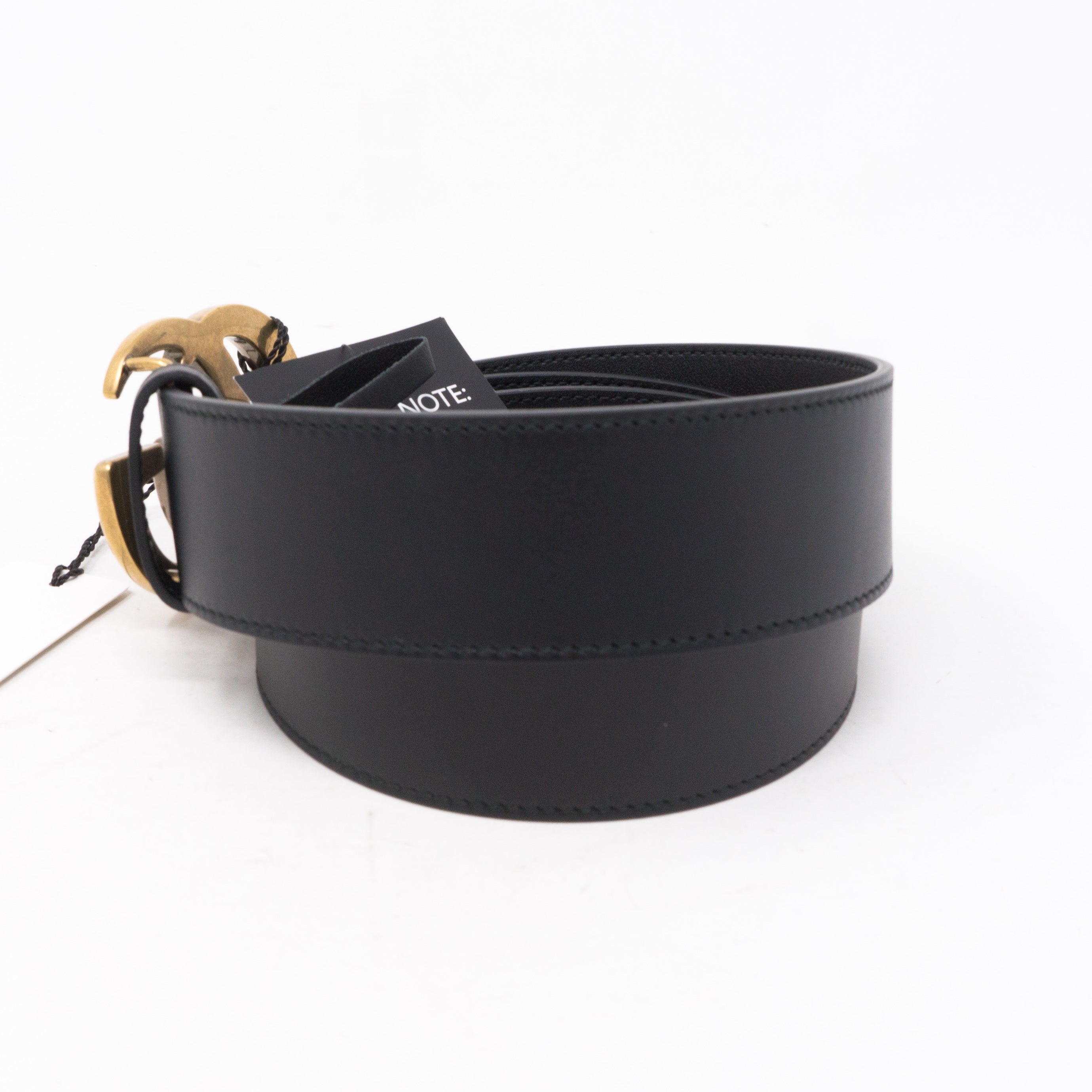GG Marmont Wide Black Leather Belt 95 cm