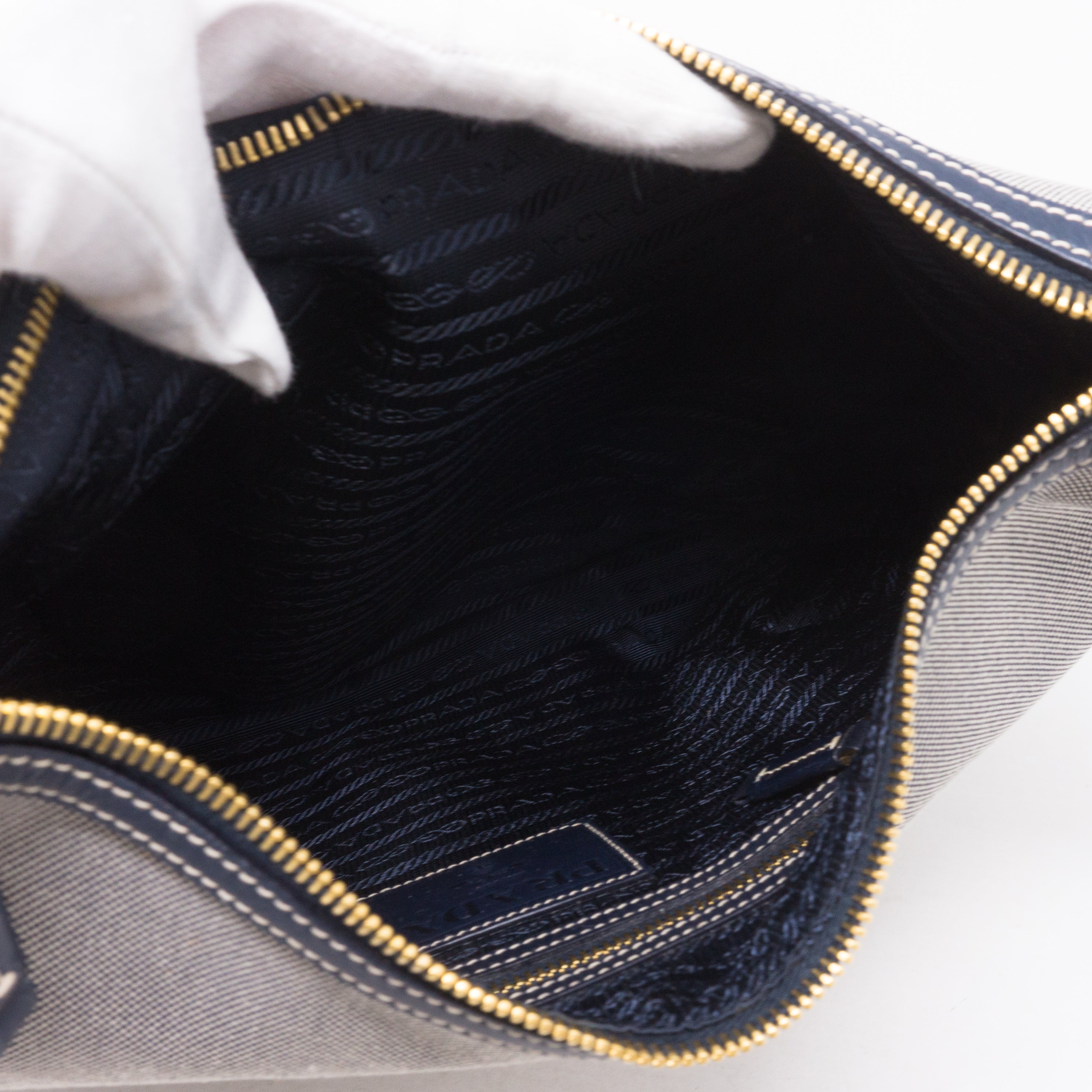 Blue Jacquard Hobo Bag