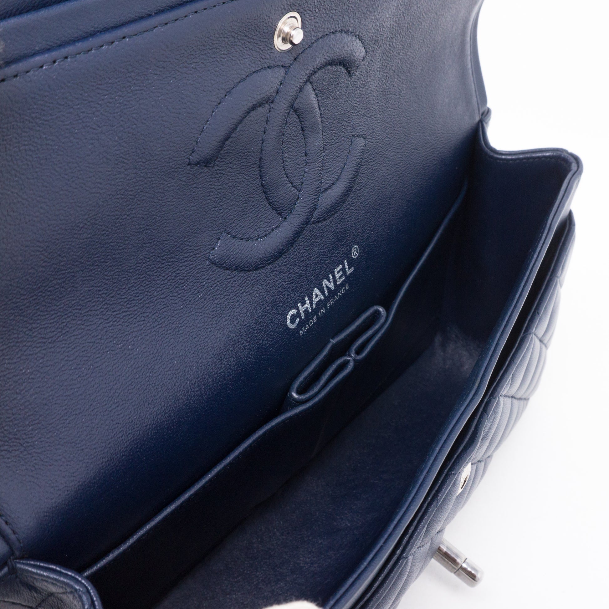 Chanel Navy Blue Caviar Medium Classic Double Flap Bag GHW