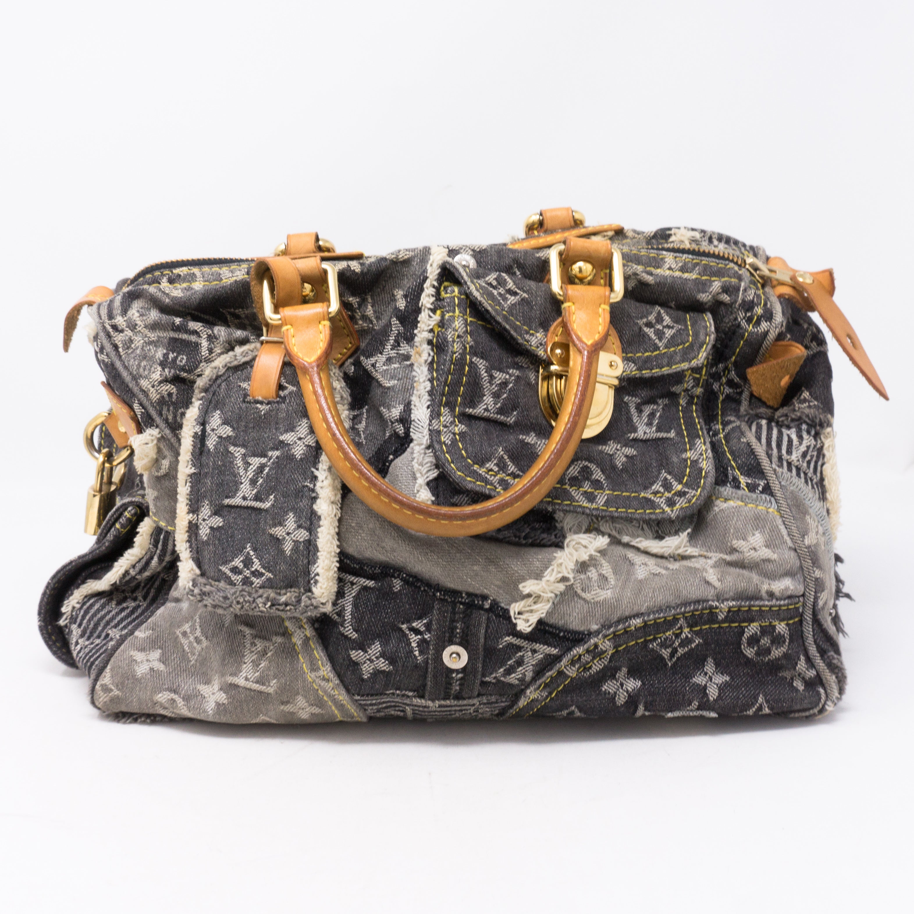 Patchwork Speedy Gray Denim Monogram