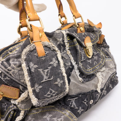 Patchwork Speedy Gray Denim Monogram
