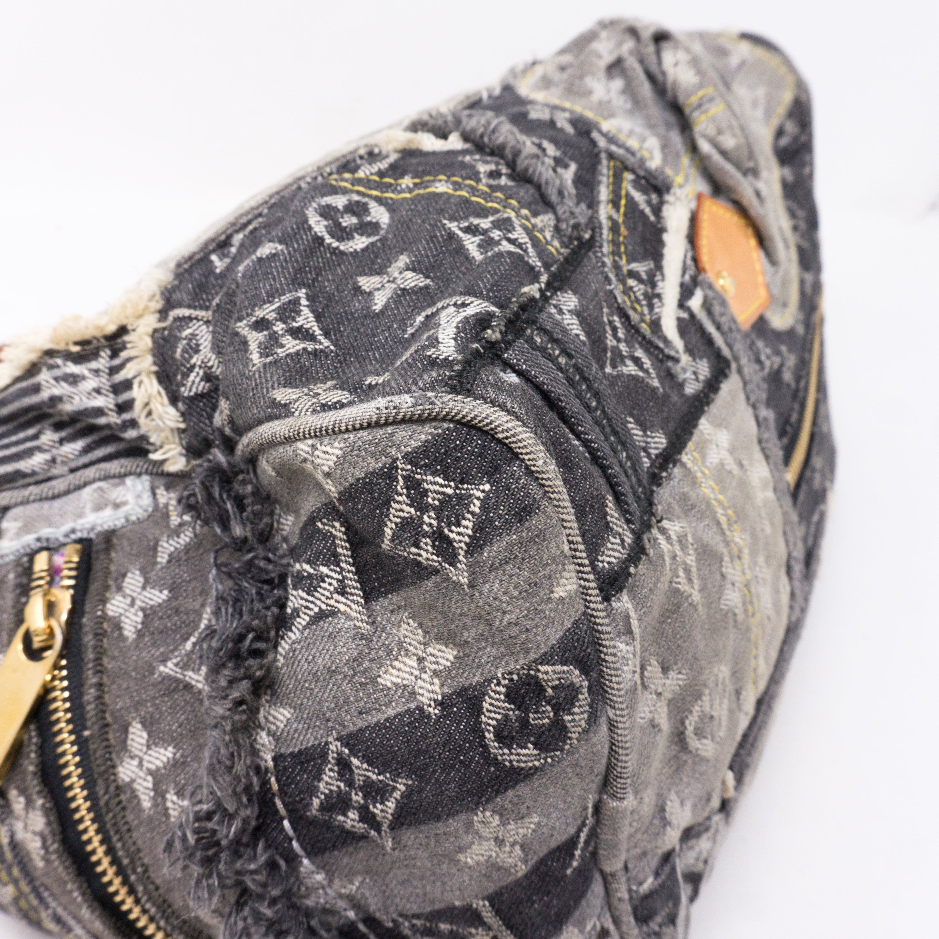 Patchwork Speedy Gray Denim Monogram