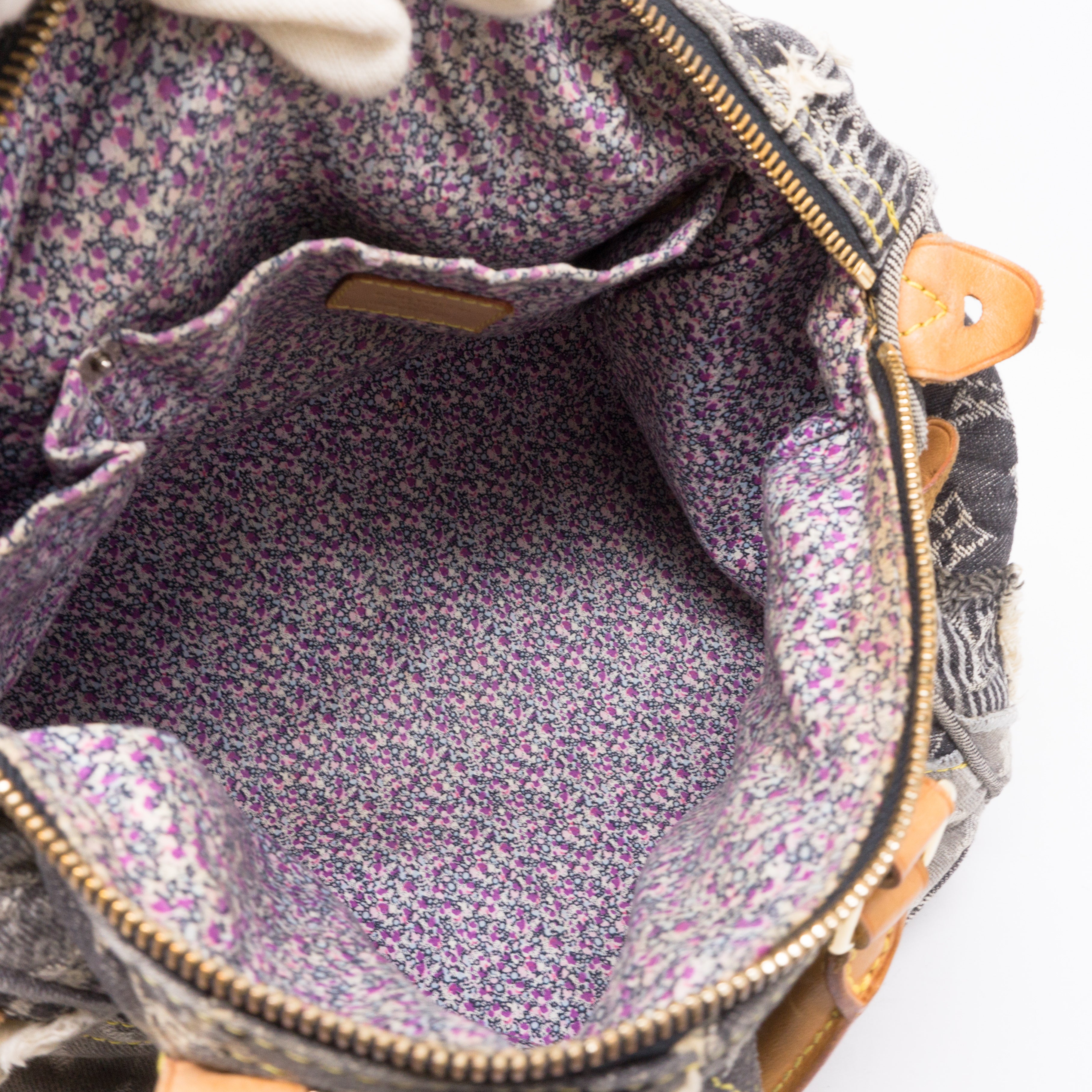 Patchwork Speedy Gray Denim Monogram