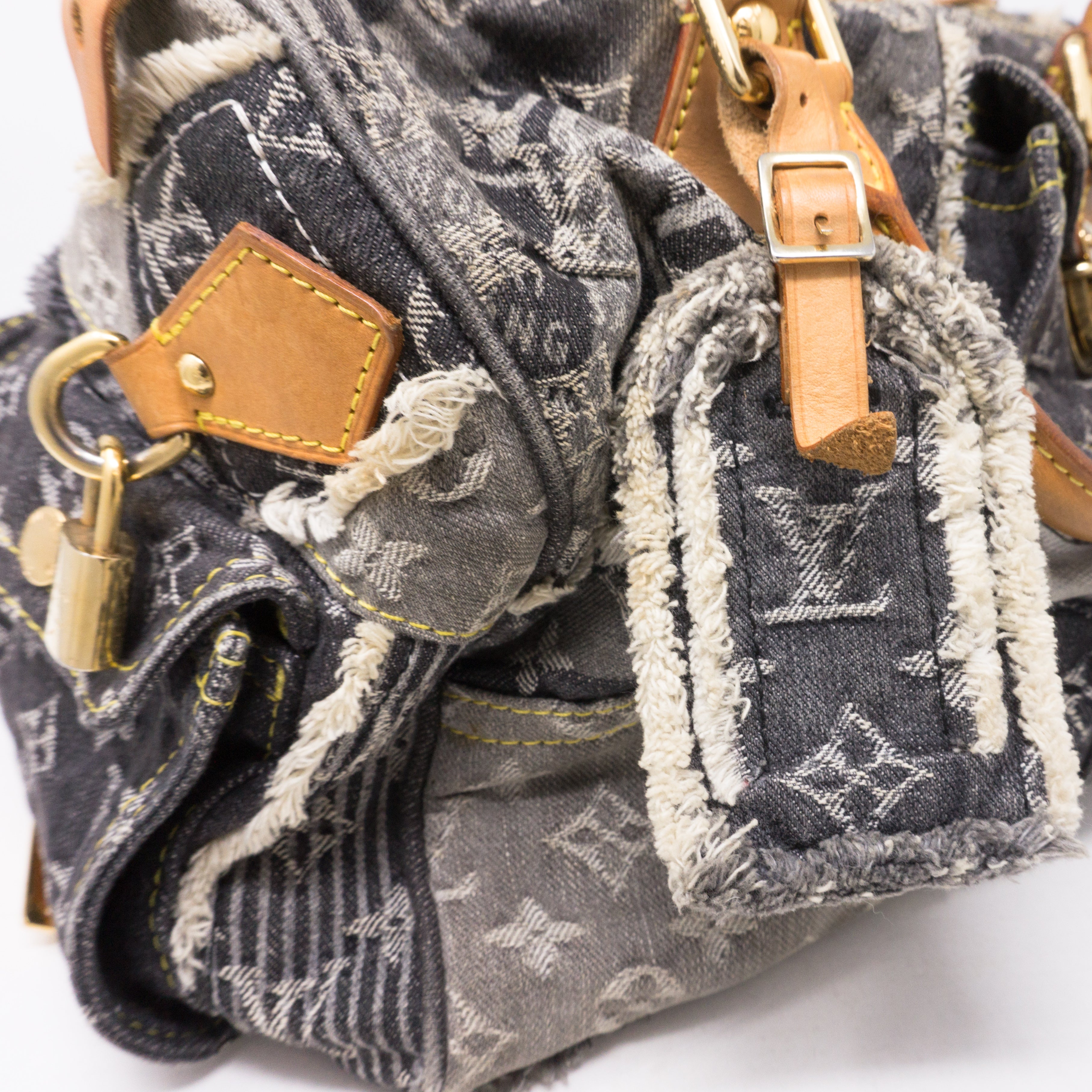 Patchwork Speedy Gray Denim Monogram