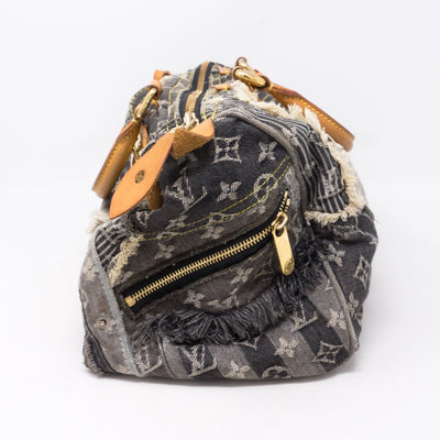 Patchwork Speedy Gray Denim Monogram