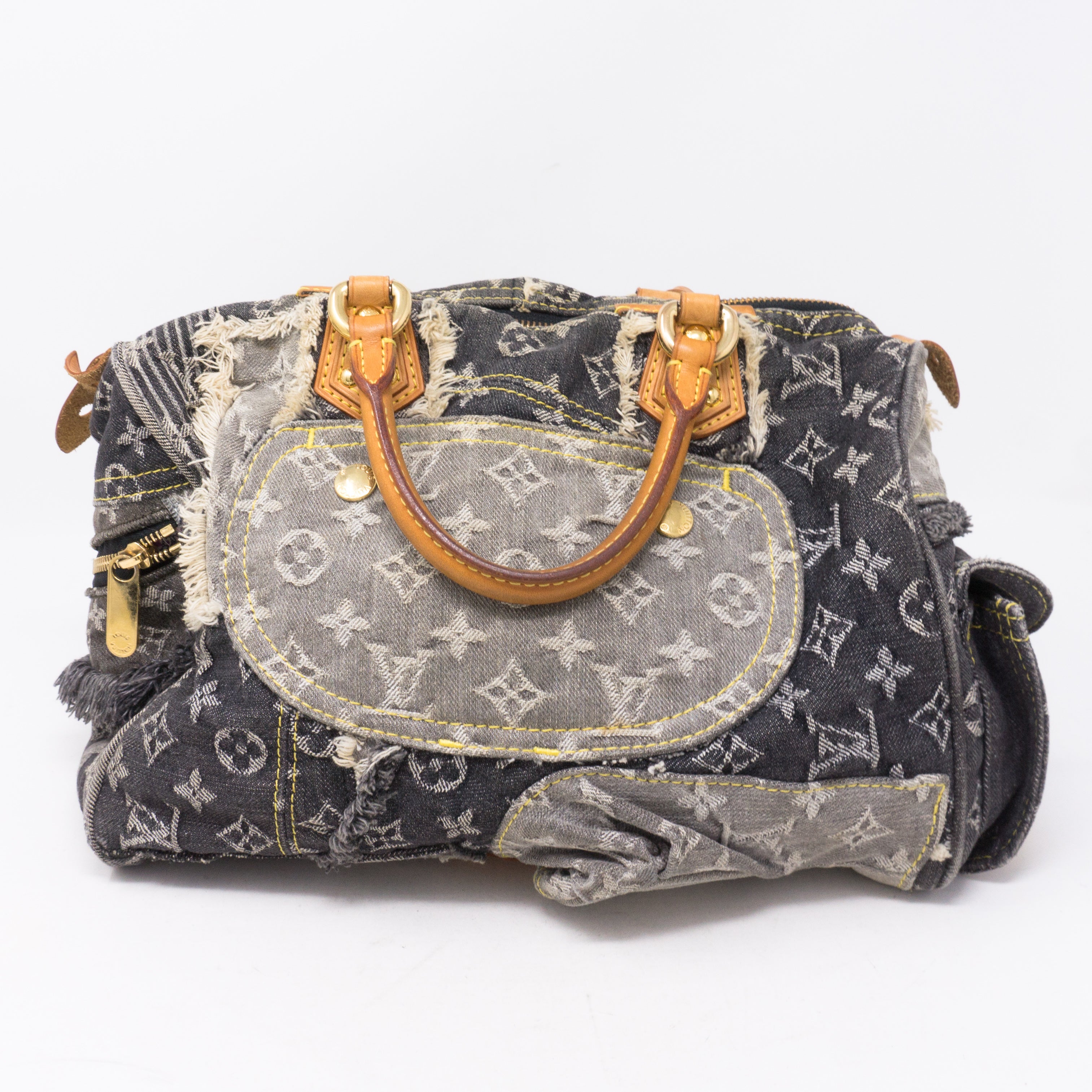 Patchwork Speedy Gray Denim Monogram