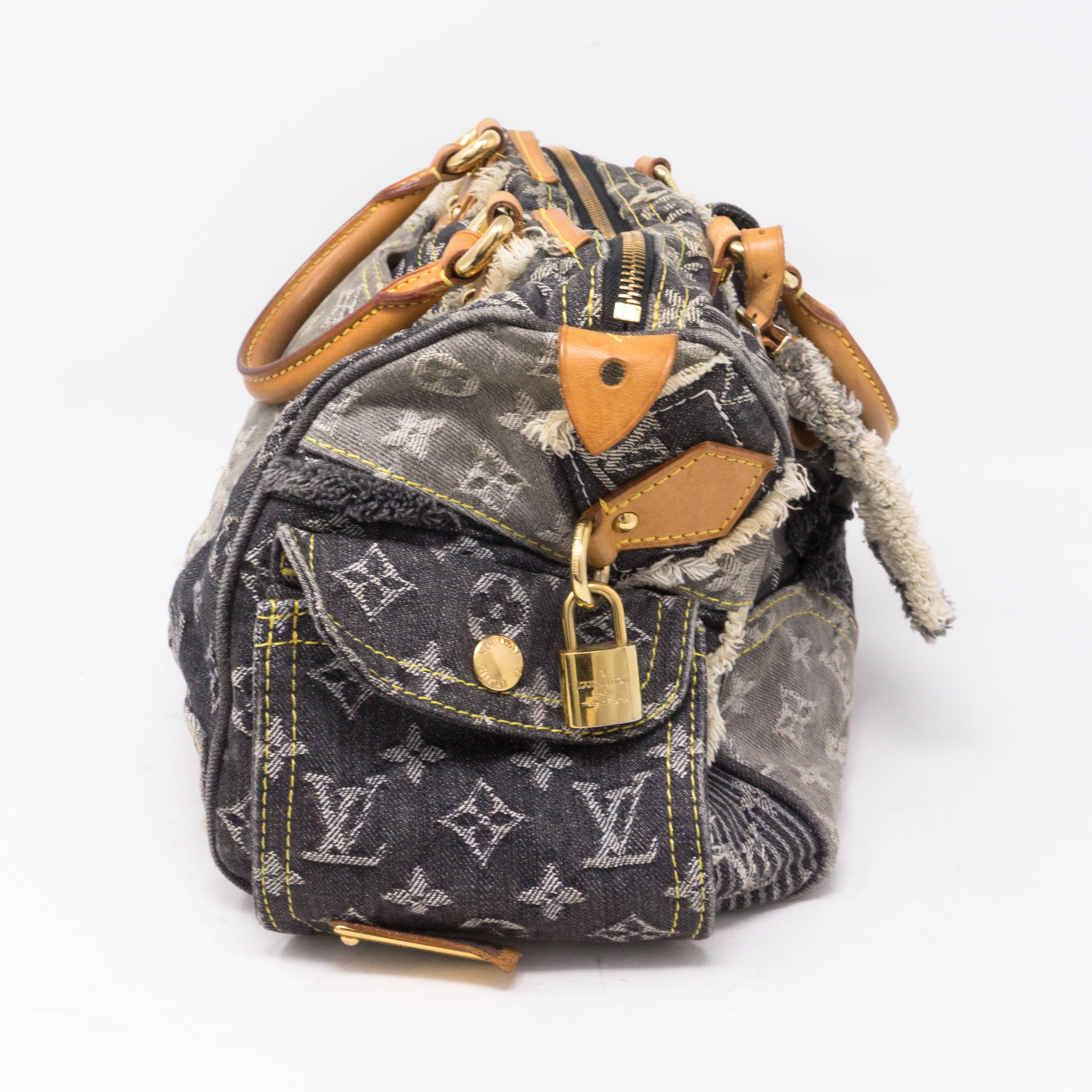 Patchwork Speedy Gray Denim Monogram