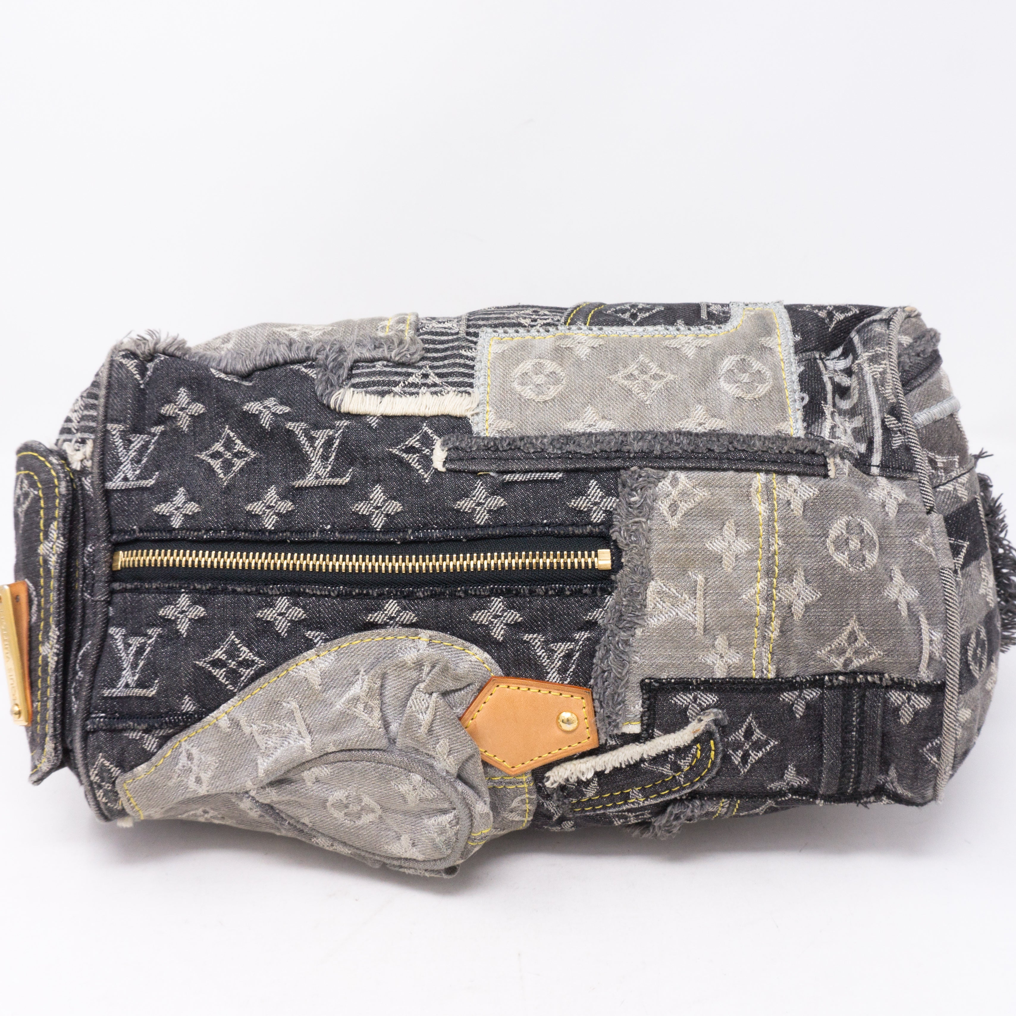 Patchwork Speedy Gray Denim Monogram