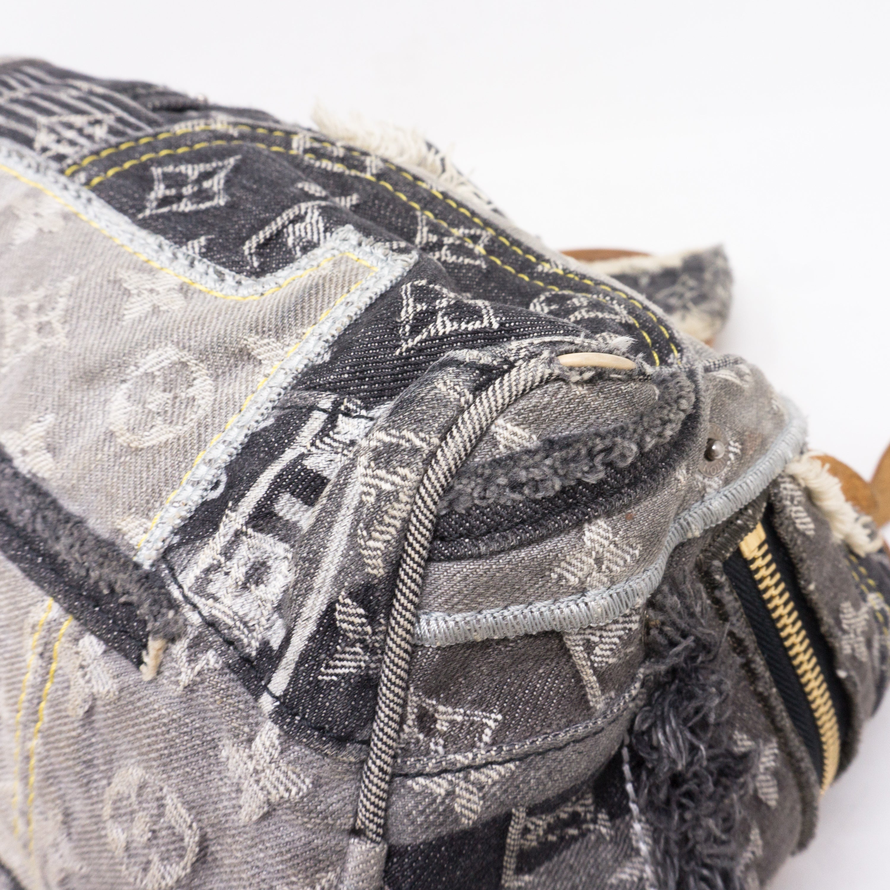 Patchwork Speedy Gray Denim Monogram