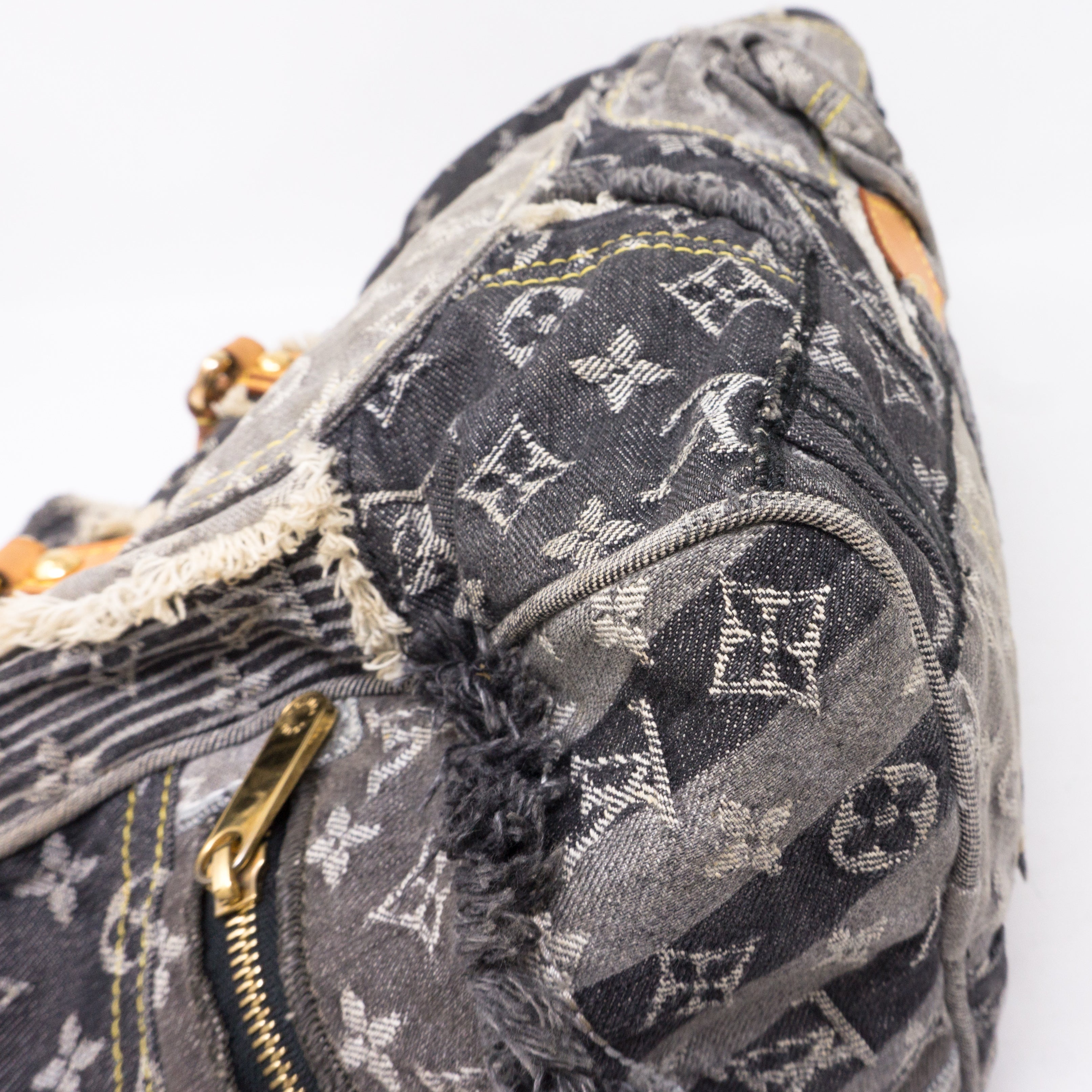 Patchwork Speedy Gray Denim Monogram