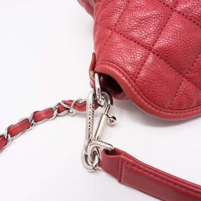 Soft Chain Tote Red Caviar Leather