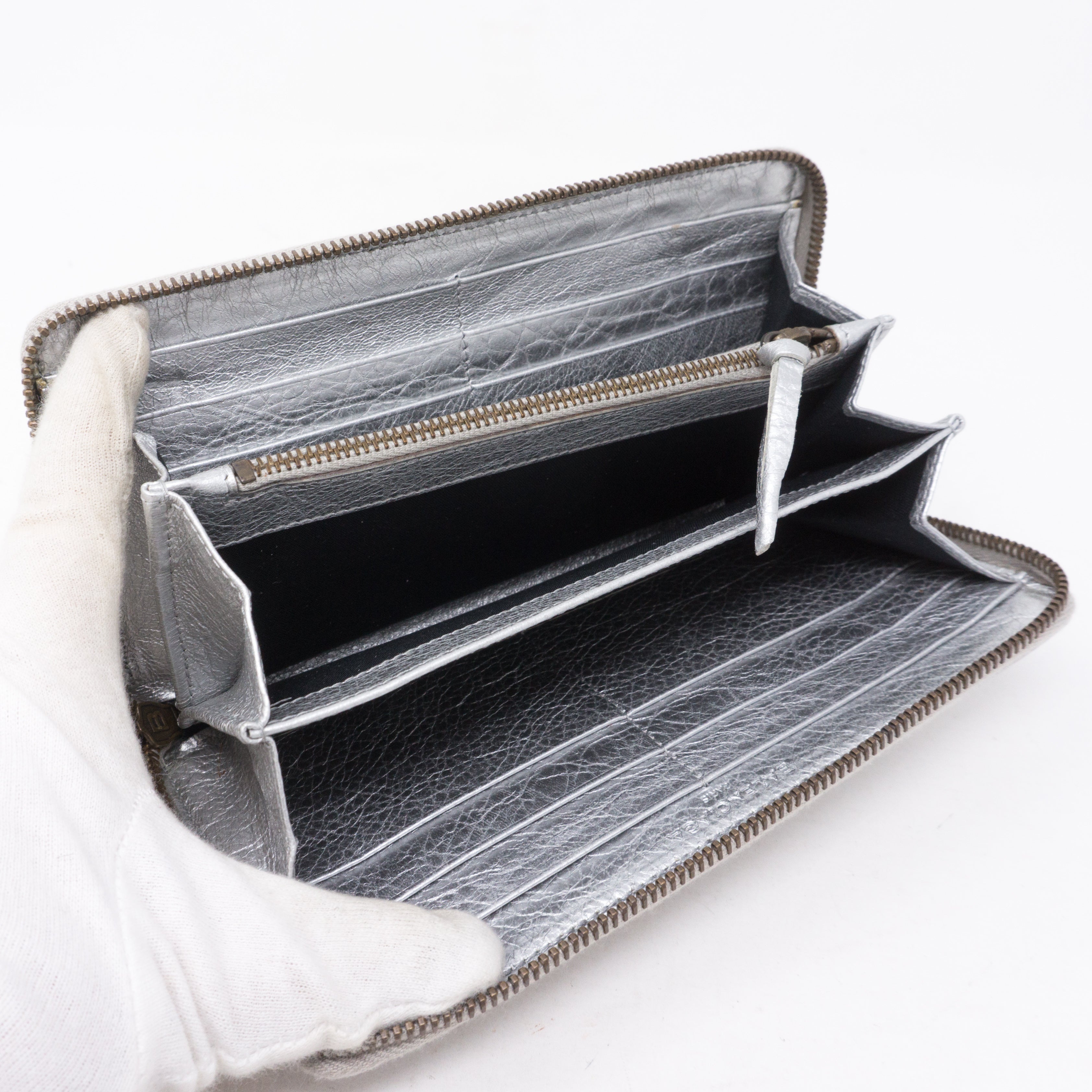 Classic Continental Zip Around Wallet Aluminum