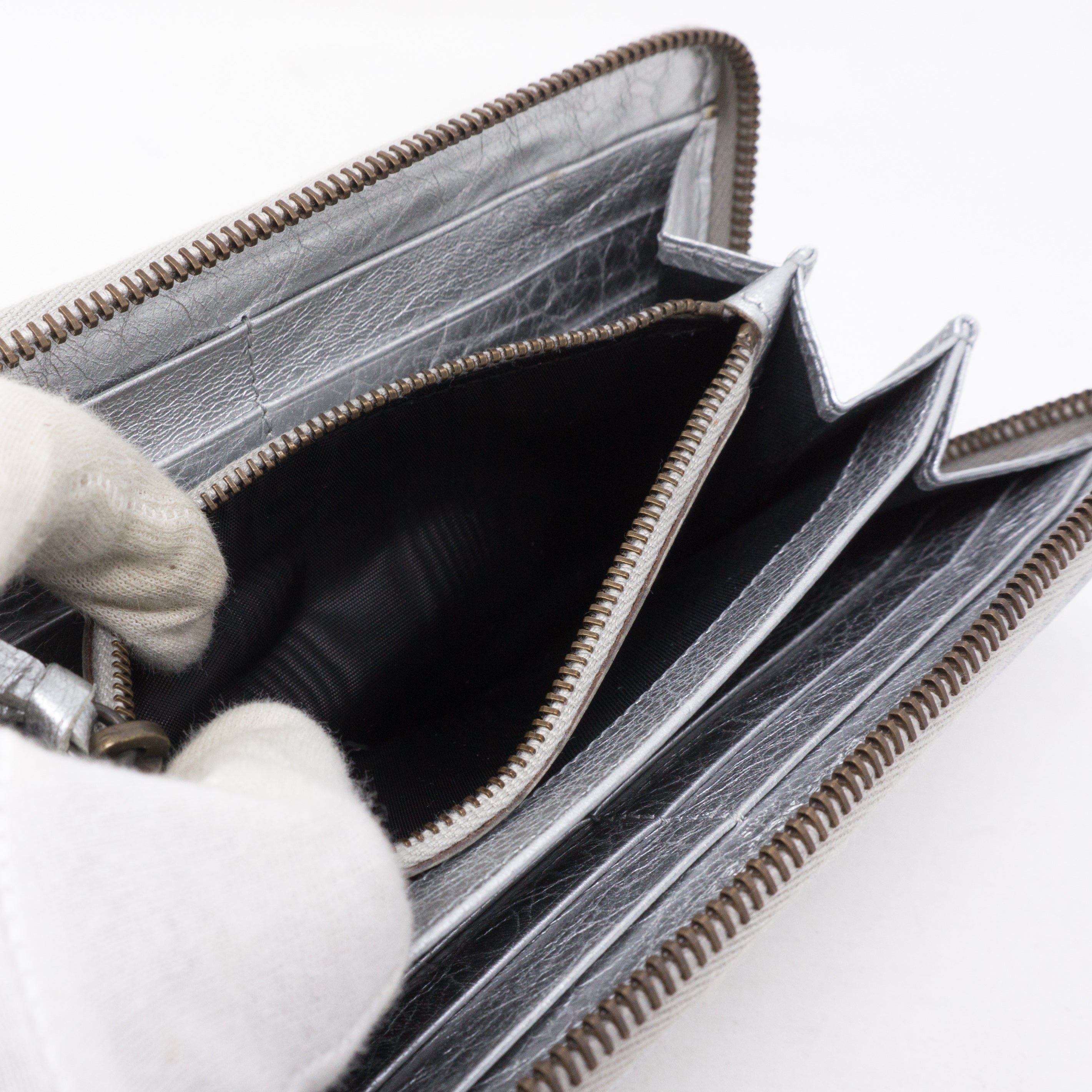 Classic Continental Zip Around Wallet Aluminum