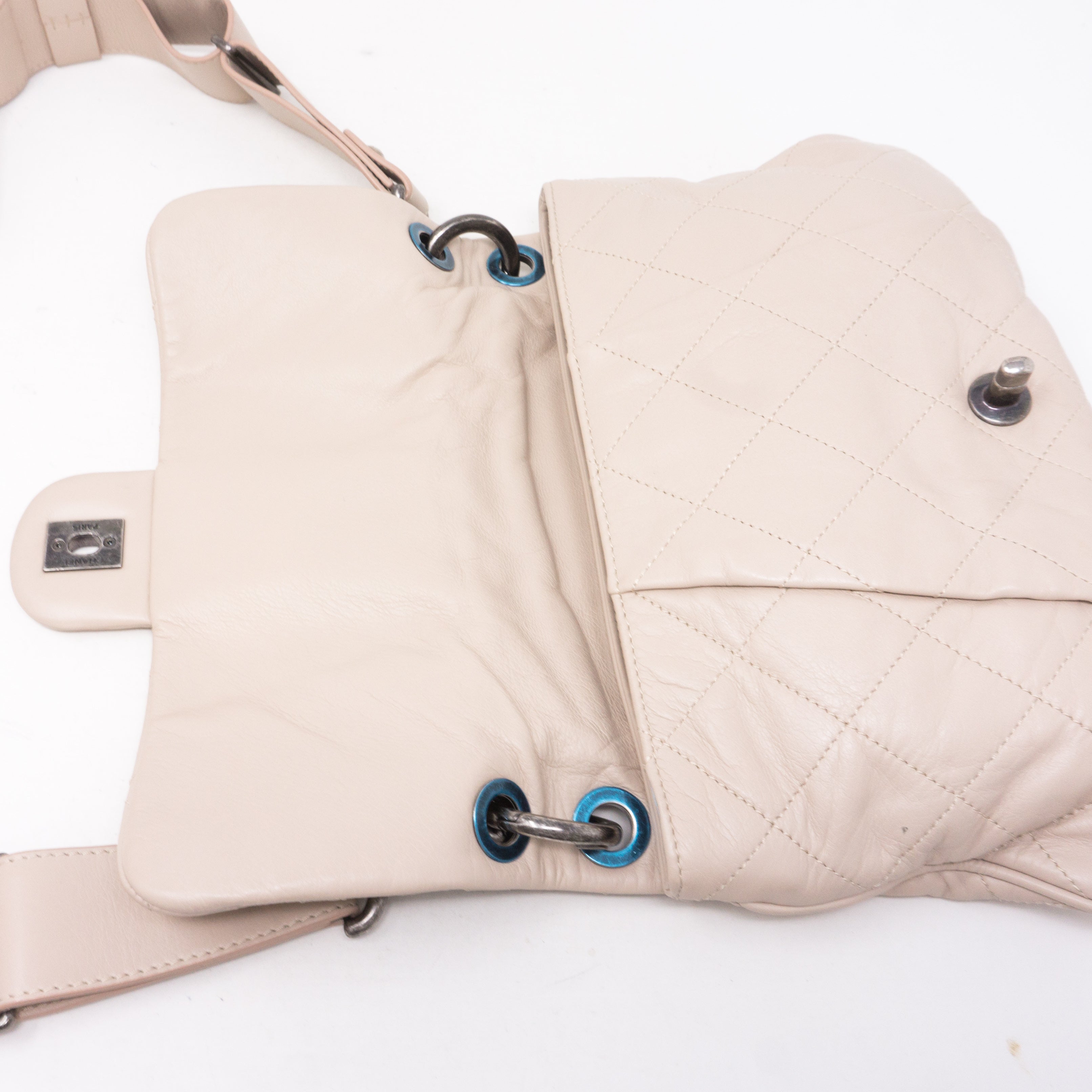 Coco Pleats Small Beige Crossbody Bag