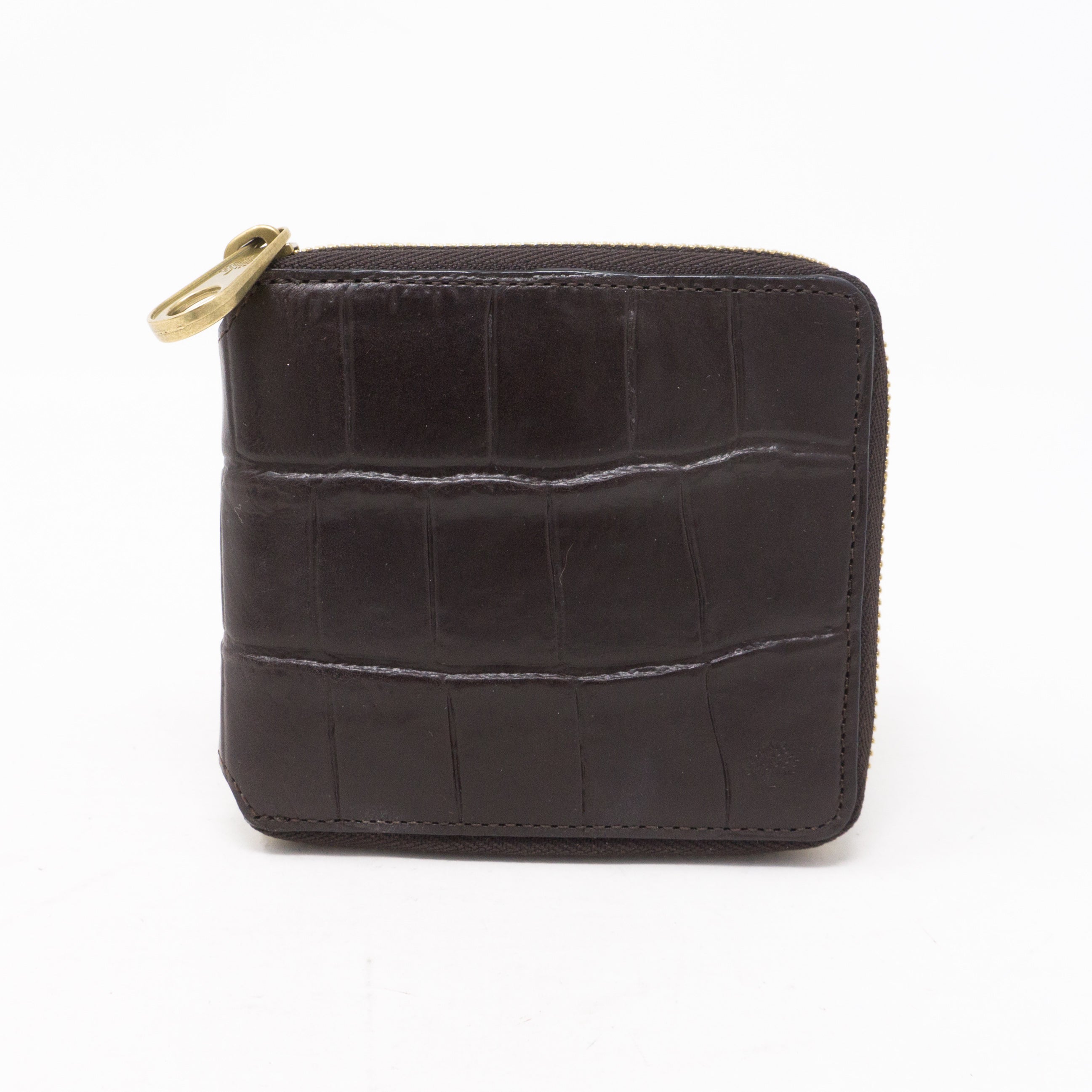 Medium Zip Around Wallet Croc Embossed Leather