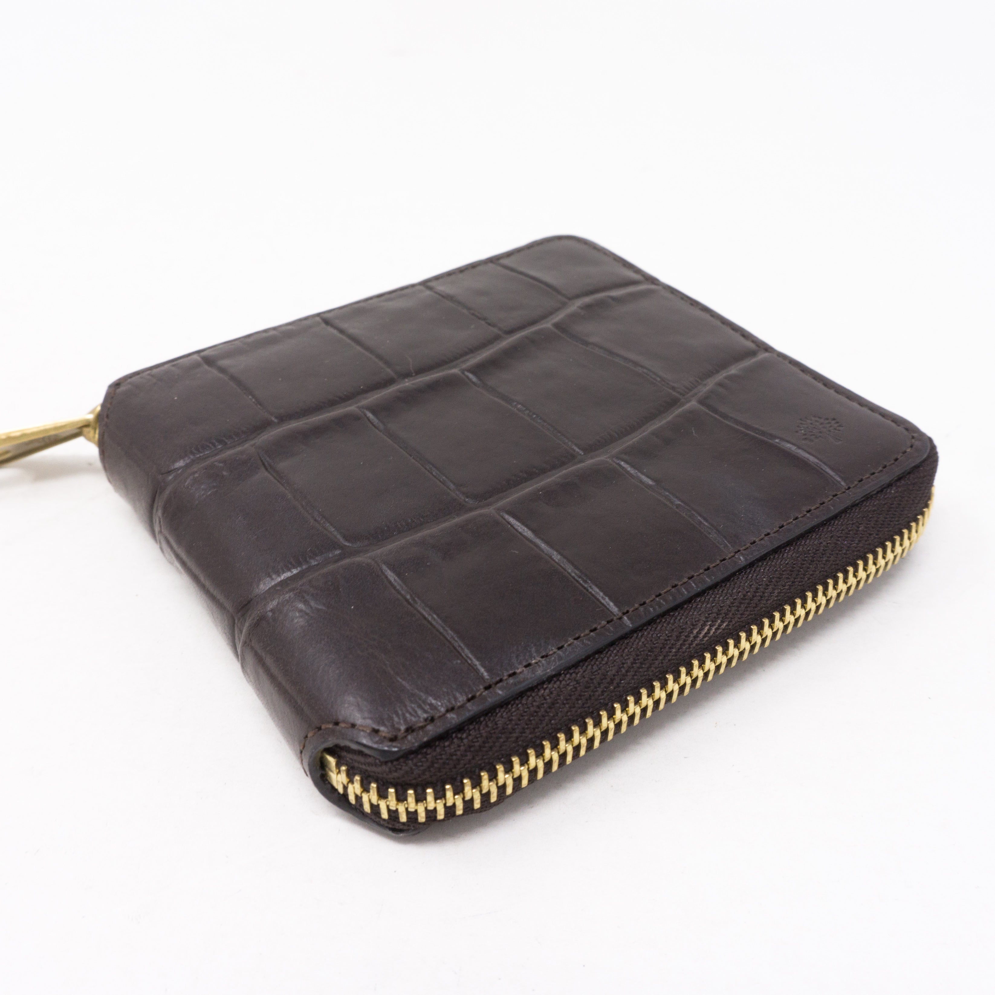 Medium Zip Around Wallet Croc Embossed Leather
