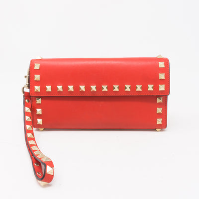 Rockstud Red Leather Wallet