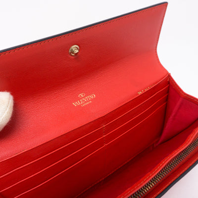 Rockstud Red Leather Wallet