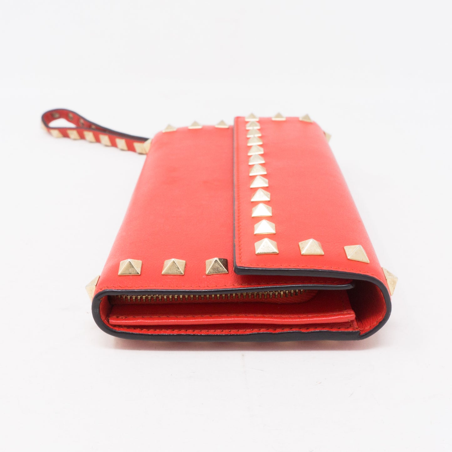 Rockstud Red Leather Wallet