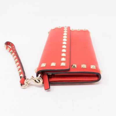 Rockstud Red Leather Wallet