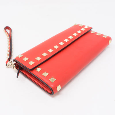 Rockstud Red Leather Wallet