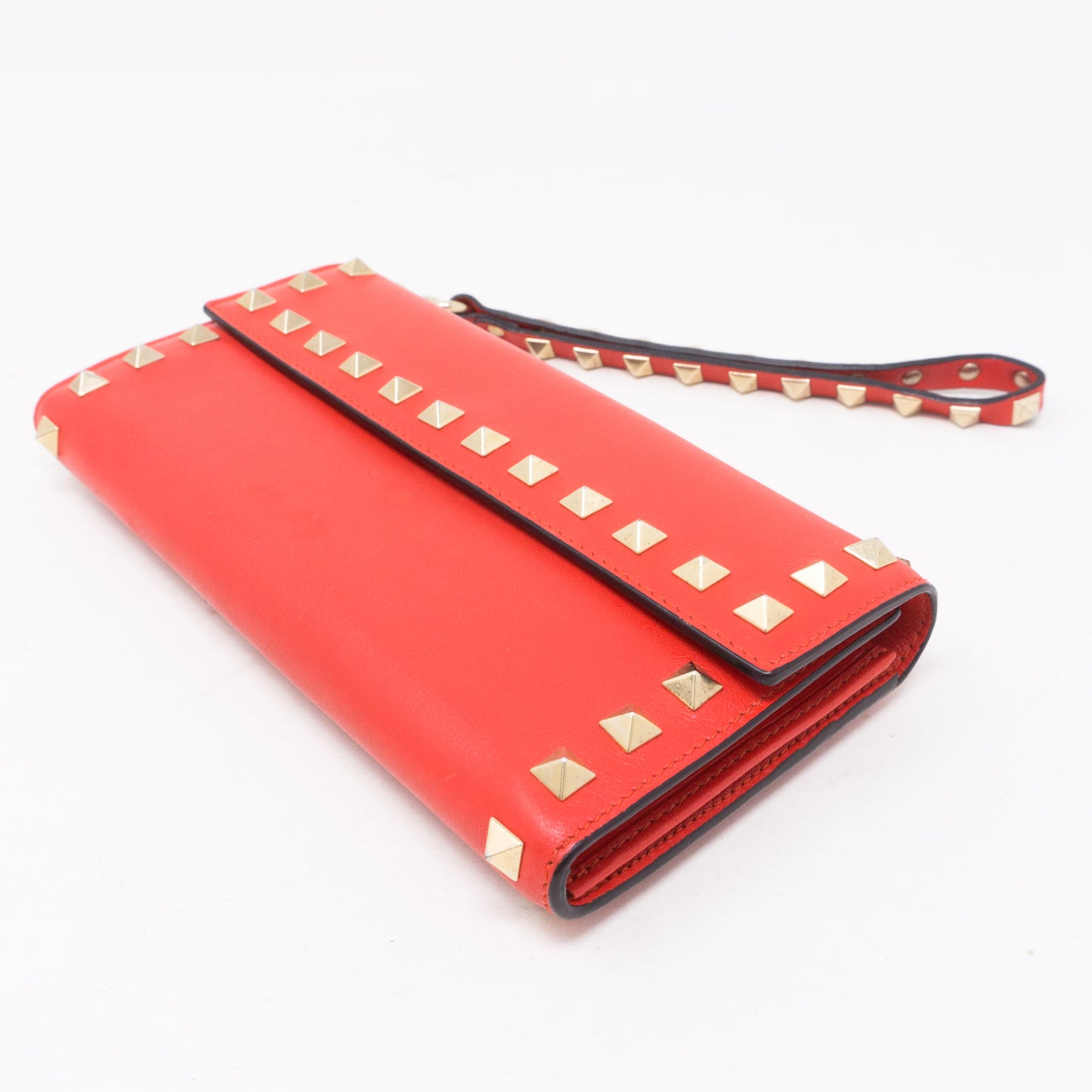 Rockstud Red Leather Wallet