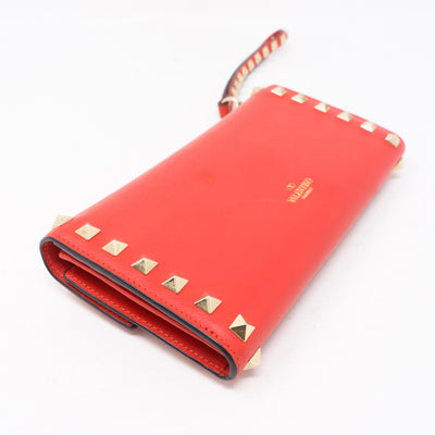 Rockstud Red Leather Wallet