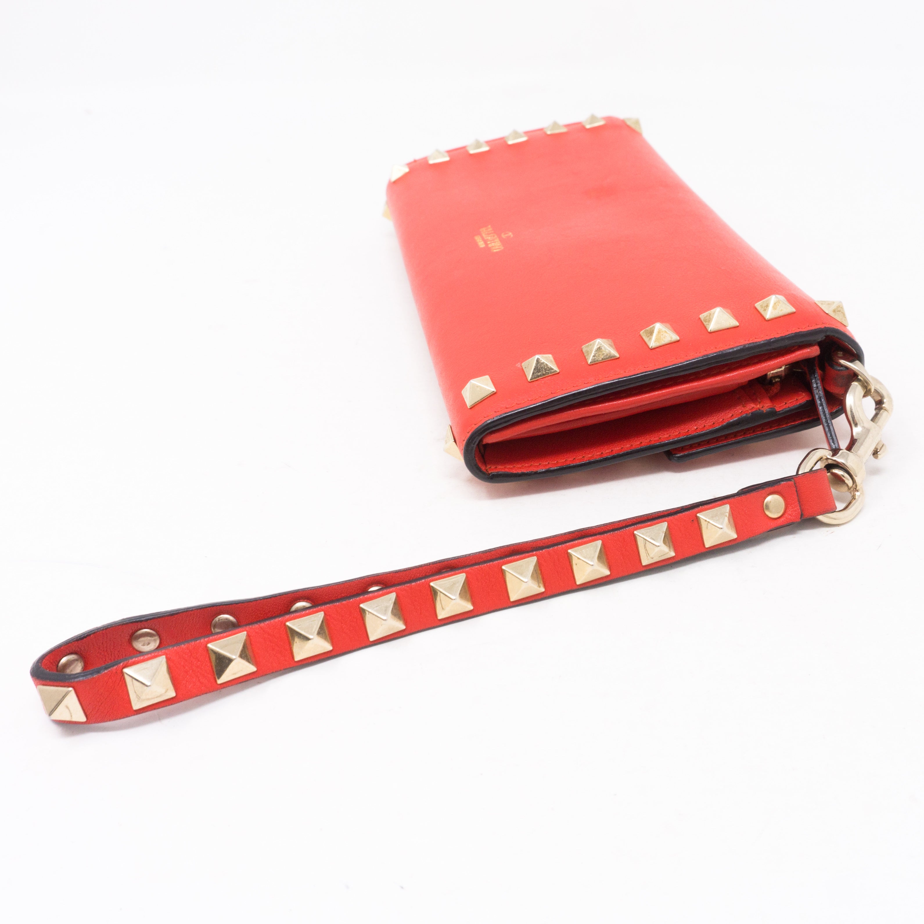 Rockstud Red Leather Wallet