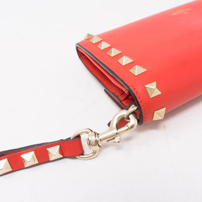 Rockstud Red Leather Wallet