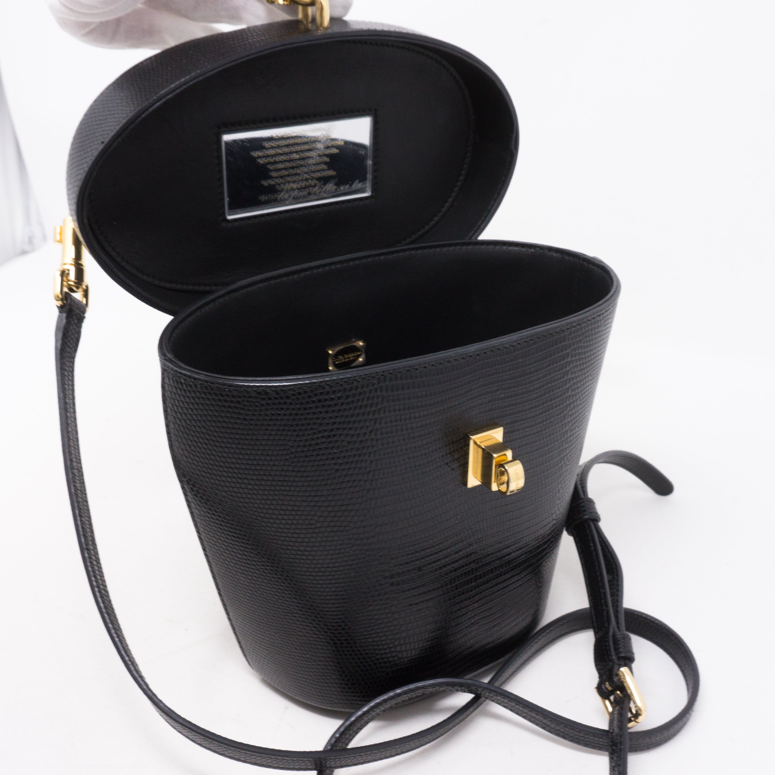 Bucket Bag Black Leather