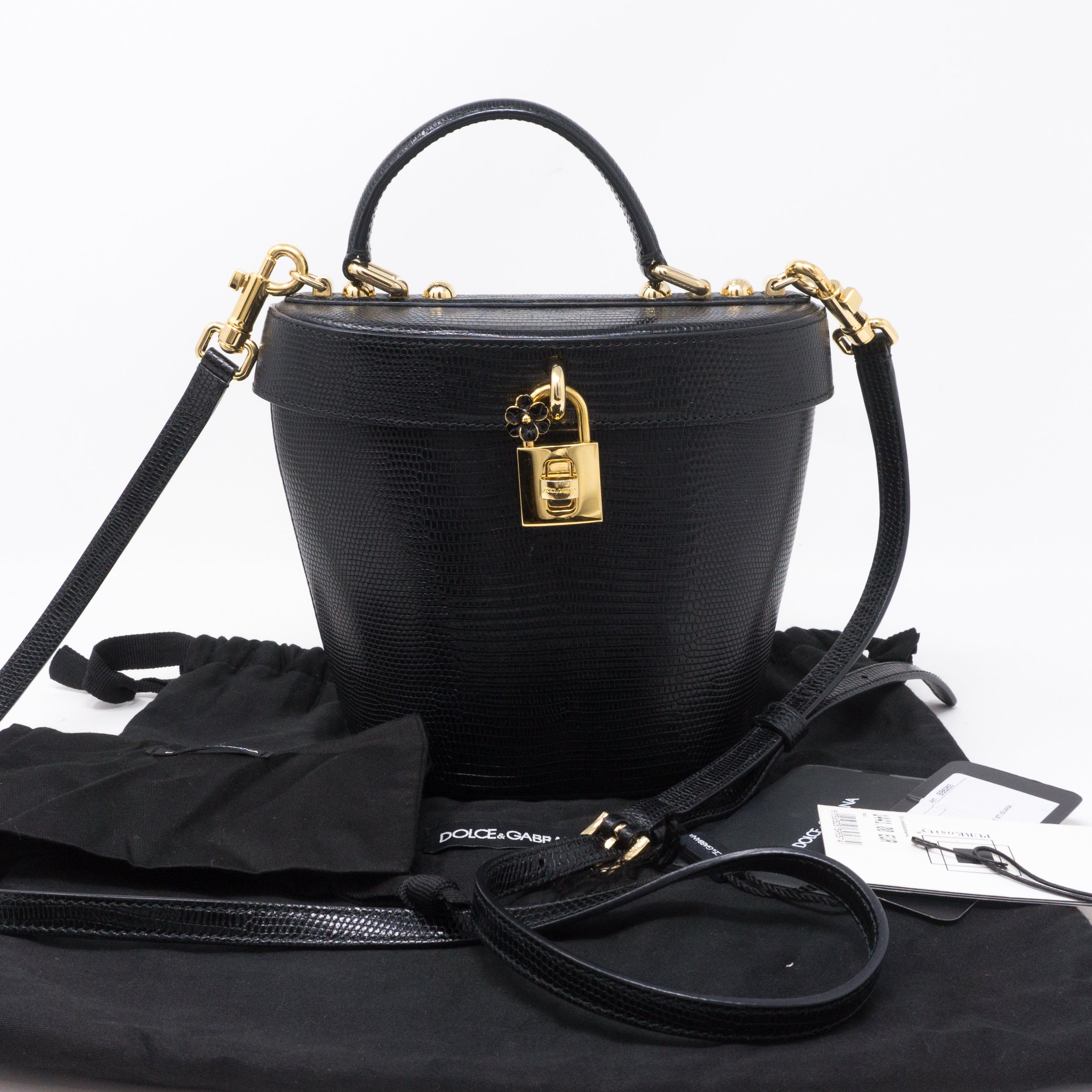 Bucket Bag Black Leather