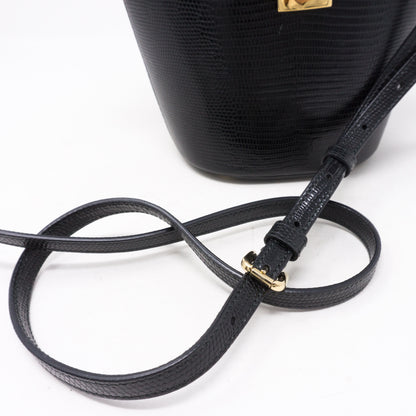 Bucket Bag Black Leather