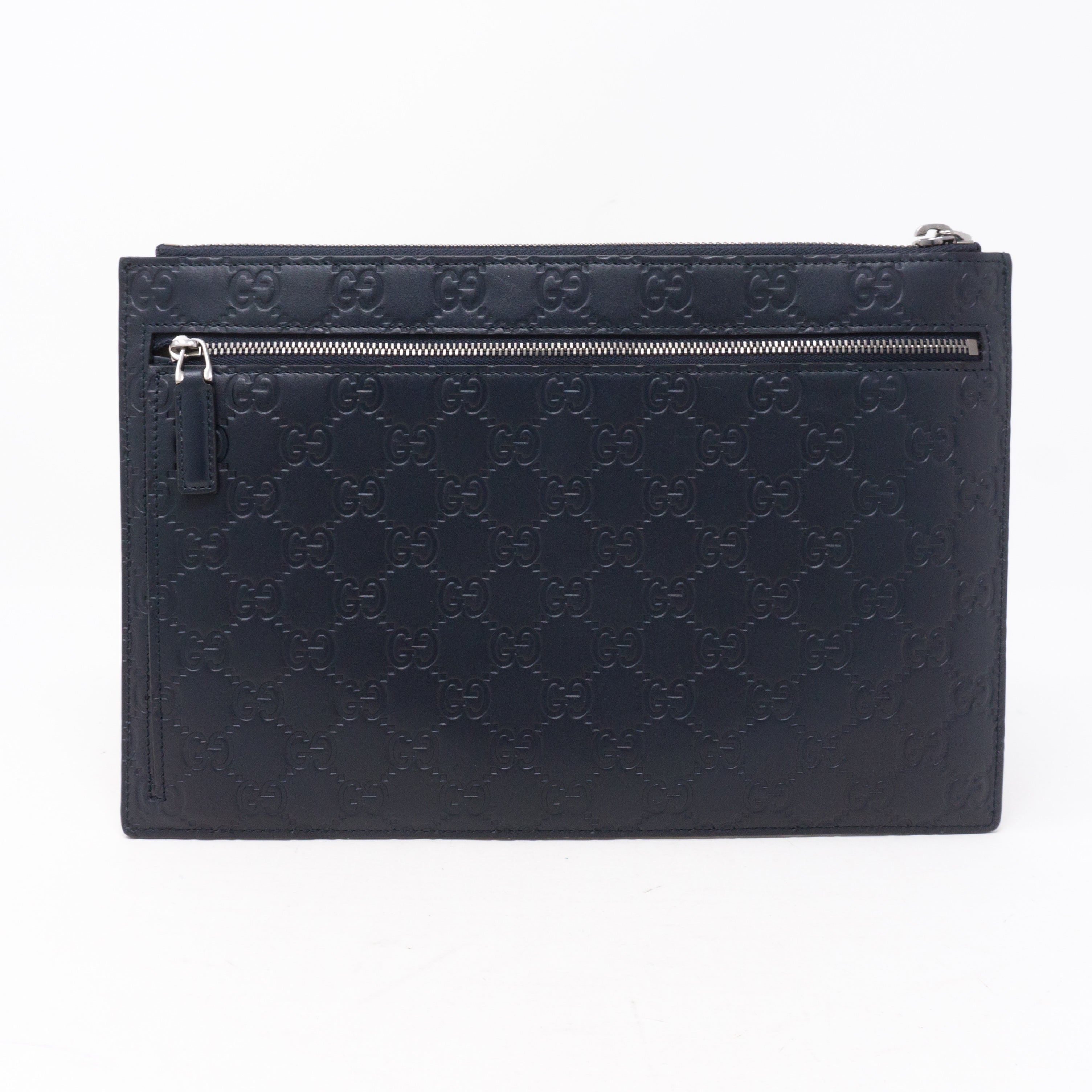 Portfolio Pouch Navy Blue Leather