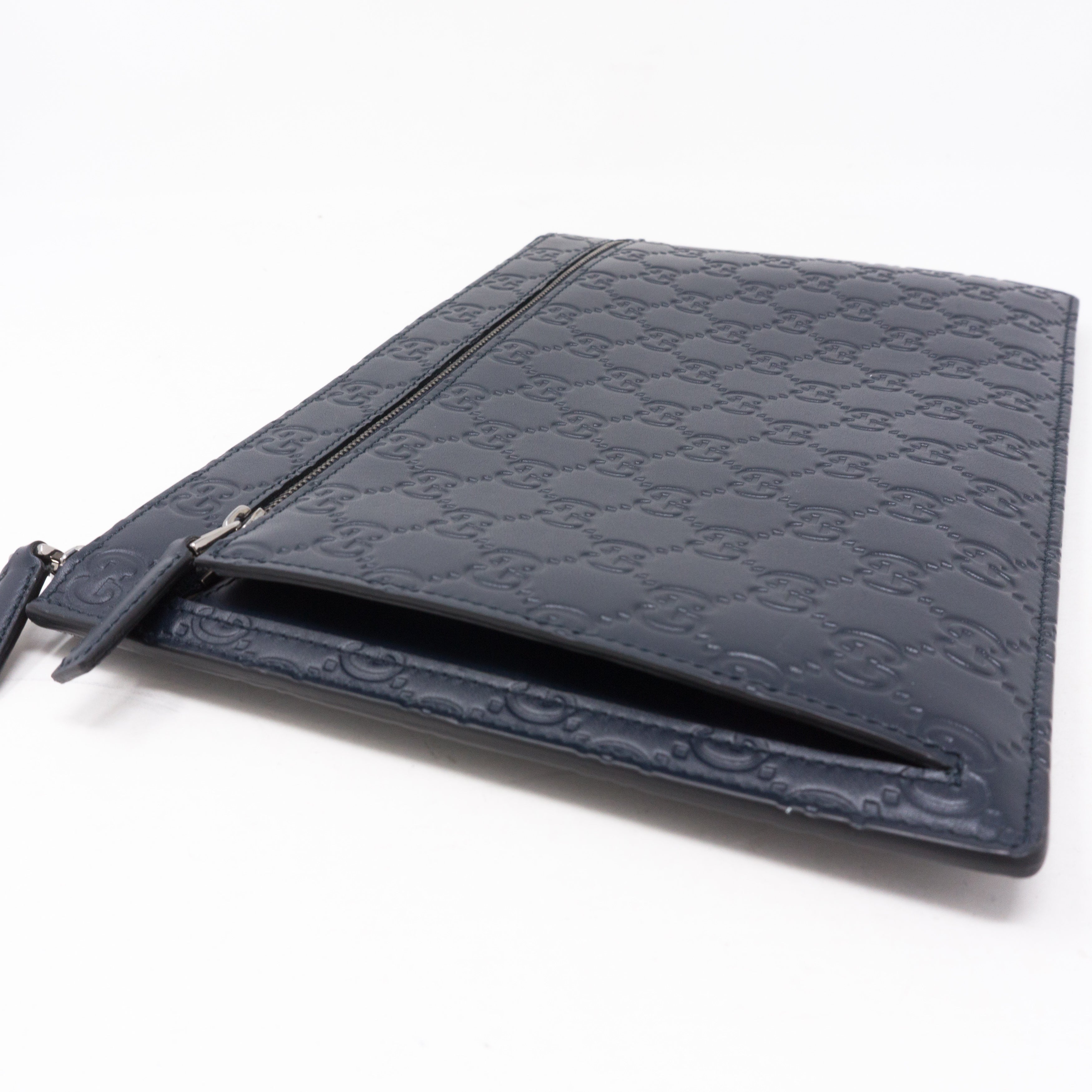 Portfolio Pouch Navy Blue Leather