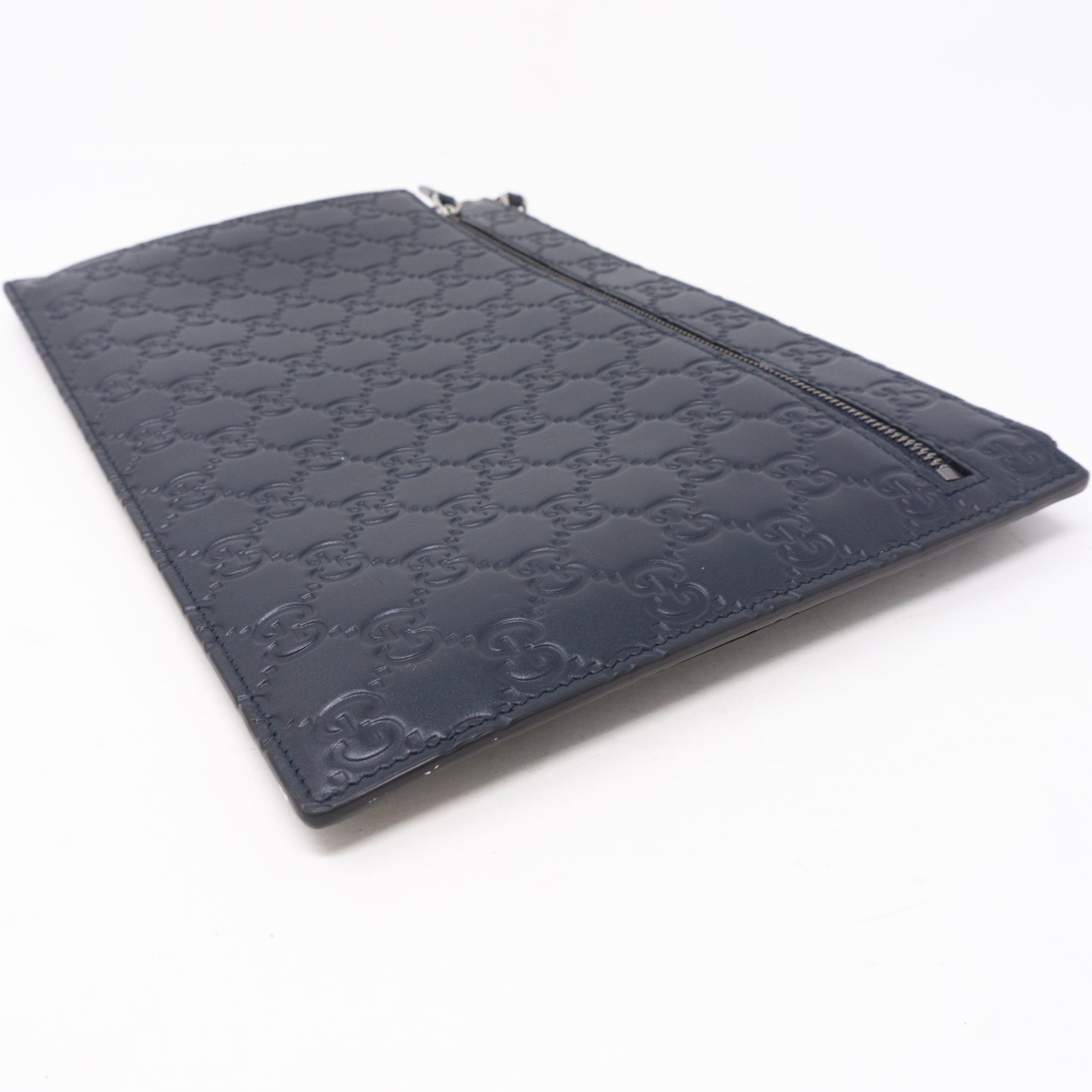 Portfolio Pouch Navy Blue Leather