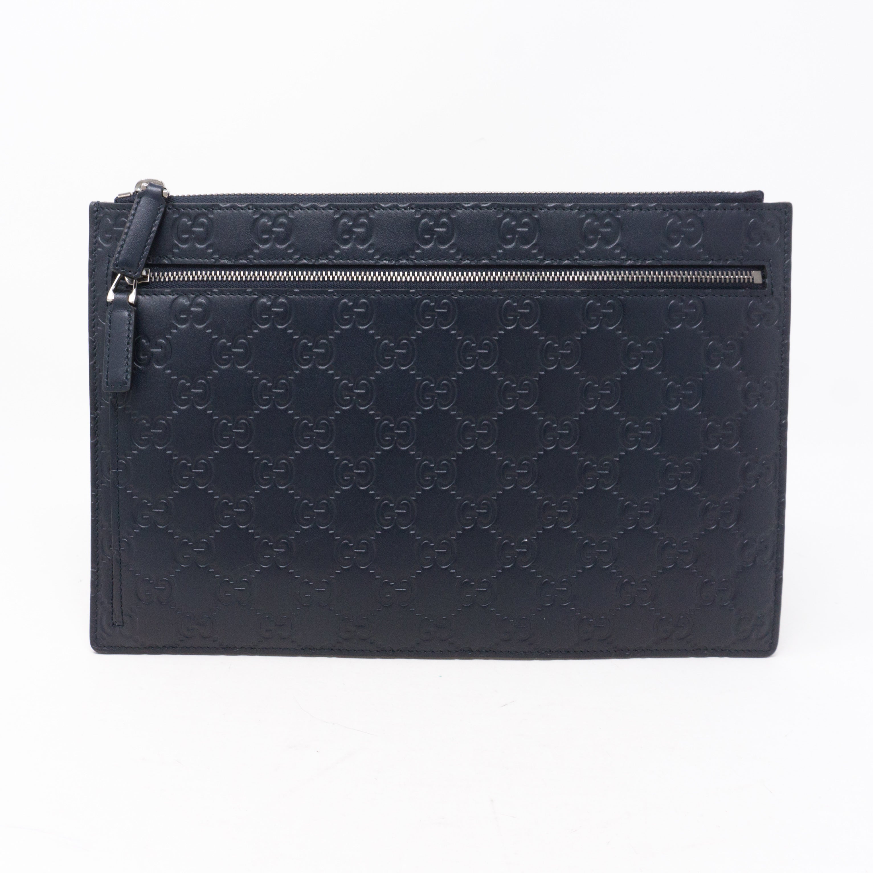 Portfolio Pouch Navy Blue Leather