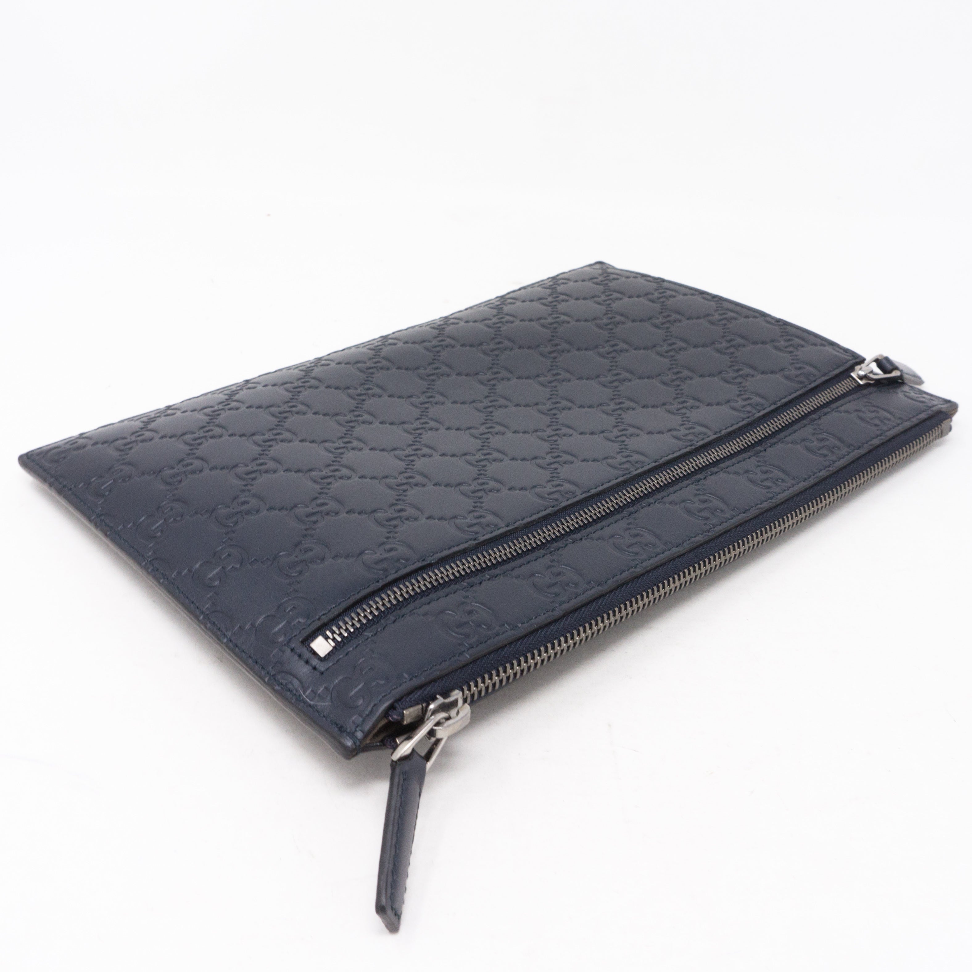 Portfolio Pouch Navy Blue Leather