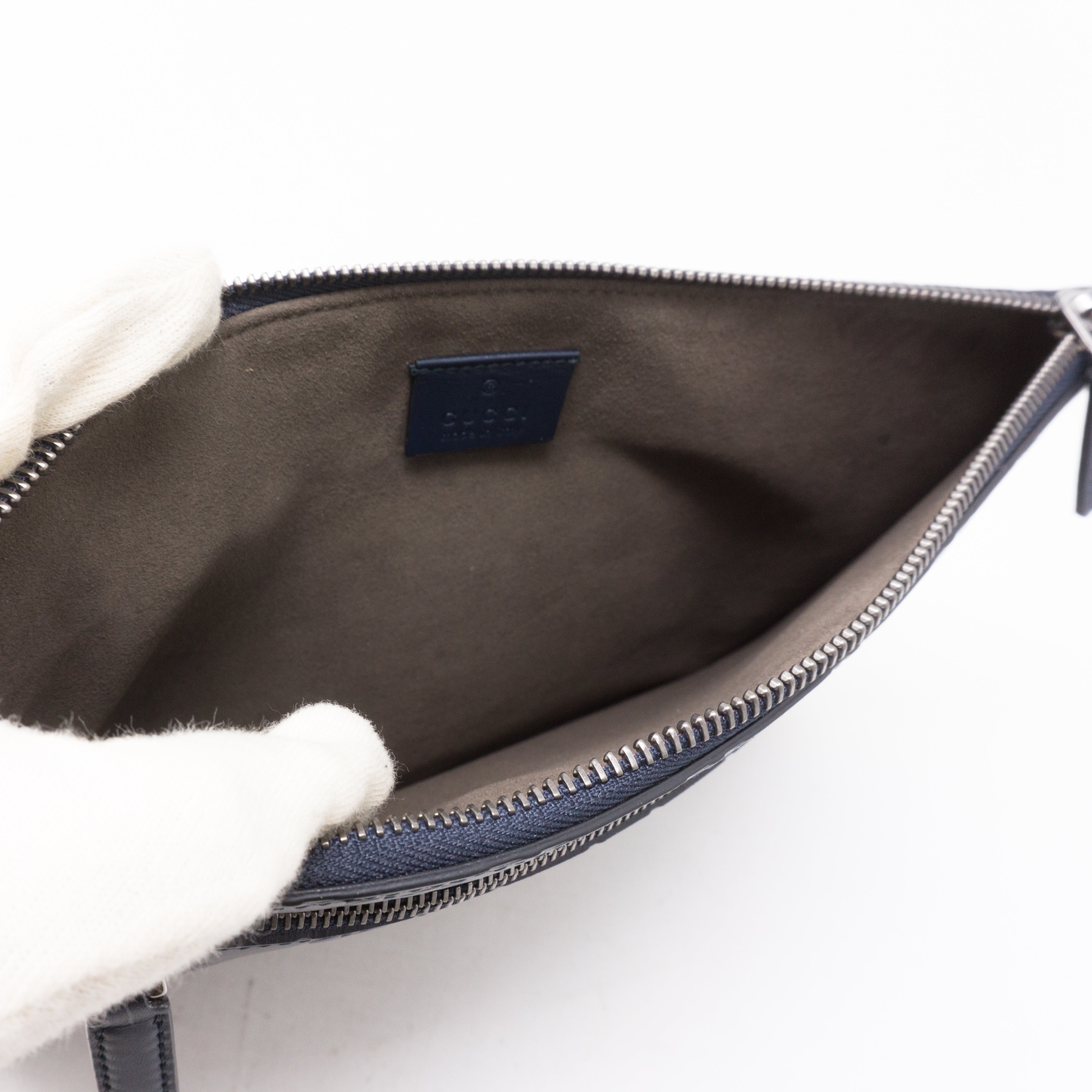 Portfolio Pouch Navy Blue Leather