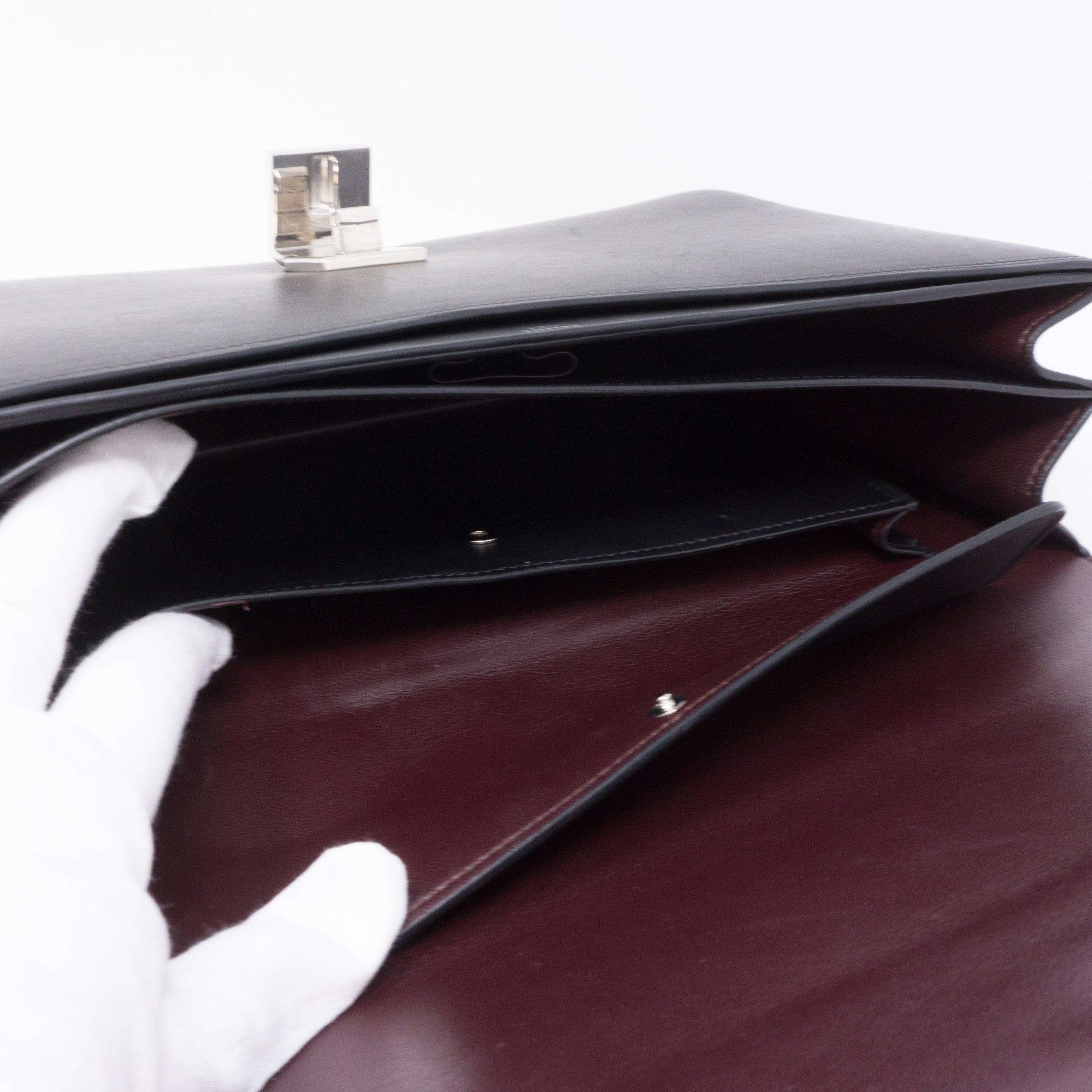 Medium Case Shoulder Bag Black Leather