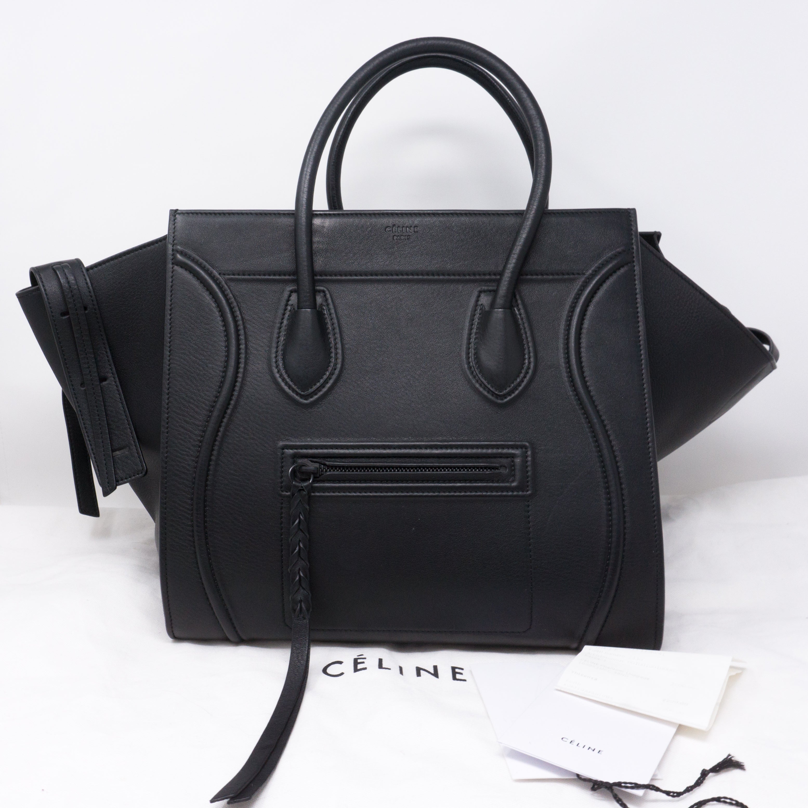 Phantom Luggage Tote Black Leather