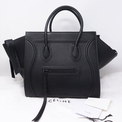 Phantom Luggage Tote Black Leather