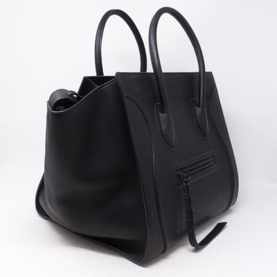 Phantom Luggage Tote Black Leather